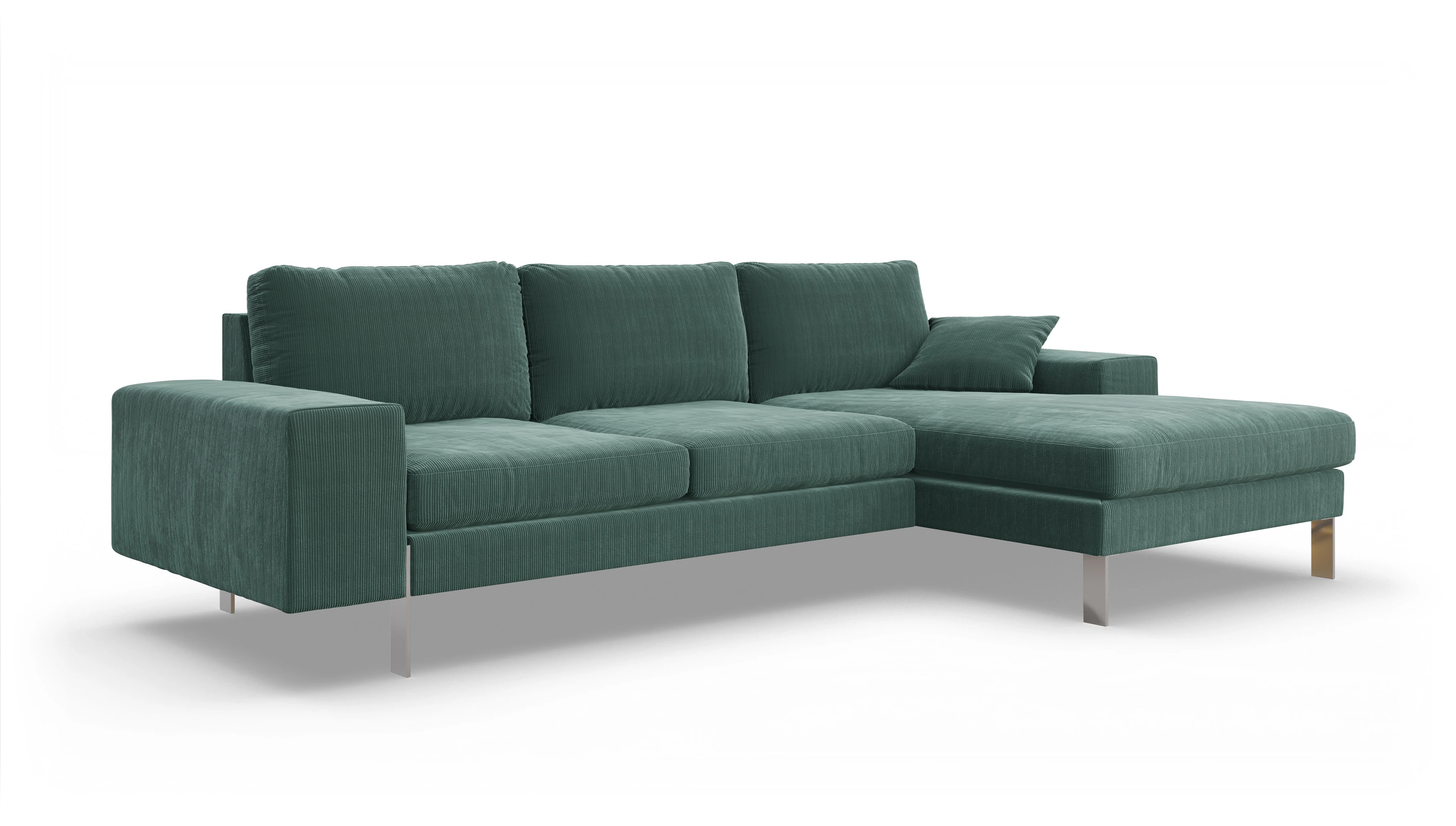 Ansicht des Produktes Catoira Sofa mit Rec rechts in Cord grün