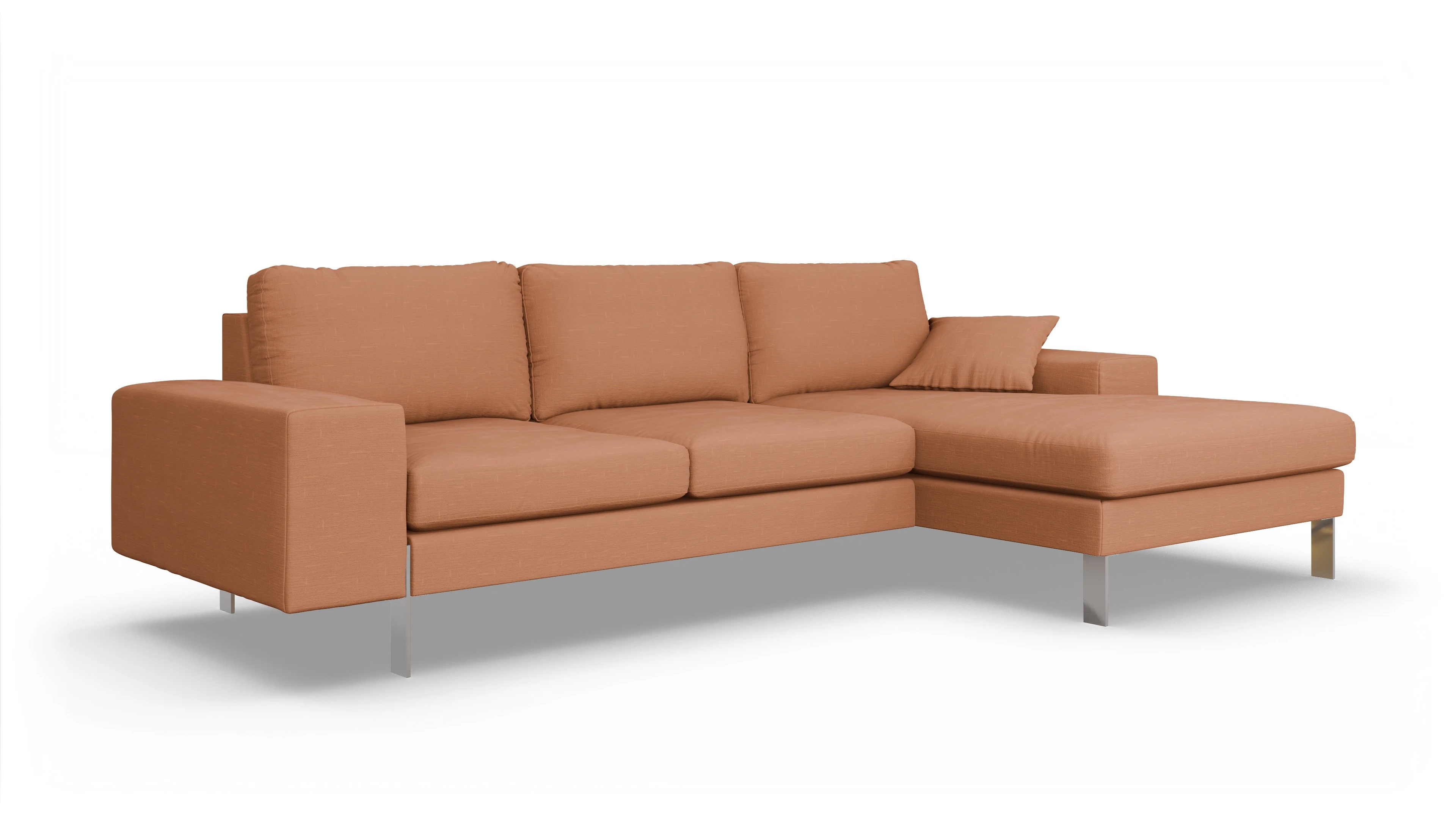 Ansicht des Produktes Catoira Sofa mit Rec rechts in Stoff orange