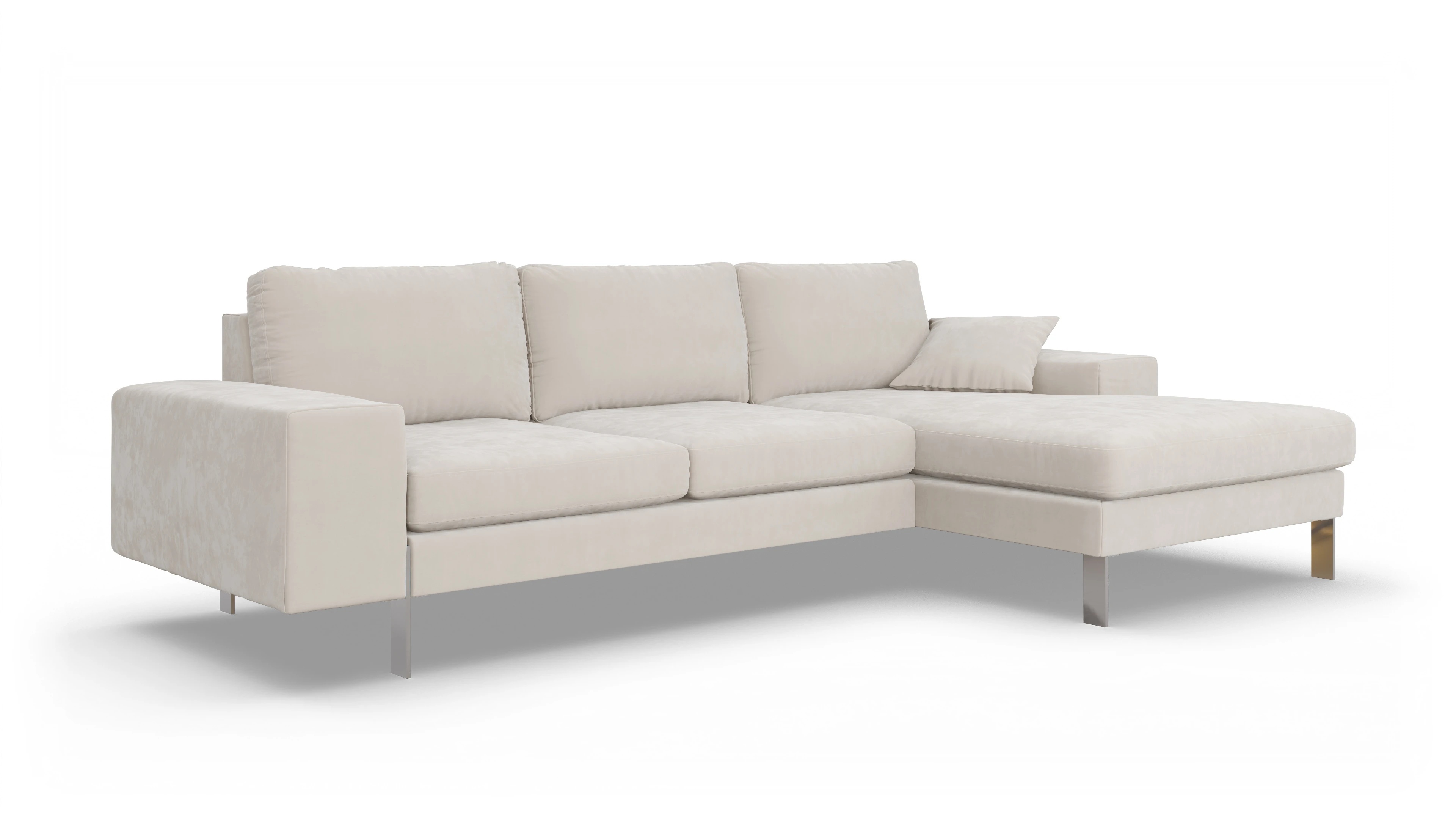 Ansicht des Produktes Catoira Sofa mit Rec rechts in Samt weiß