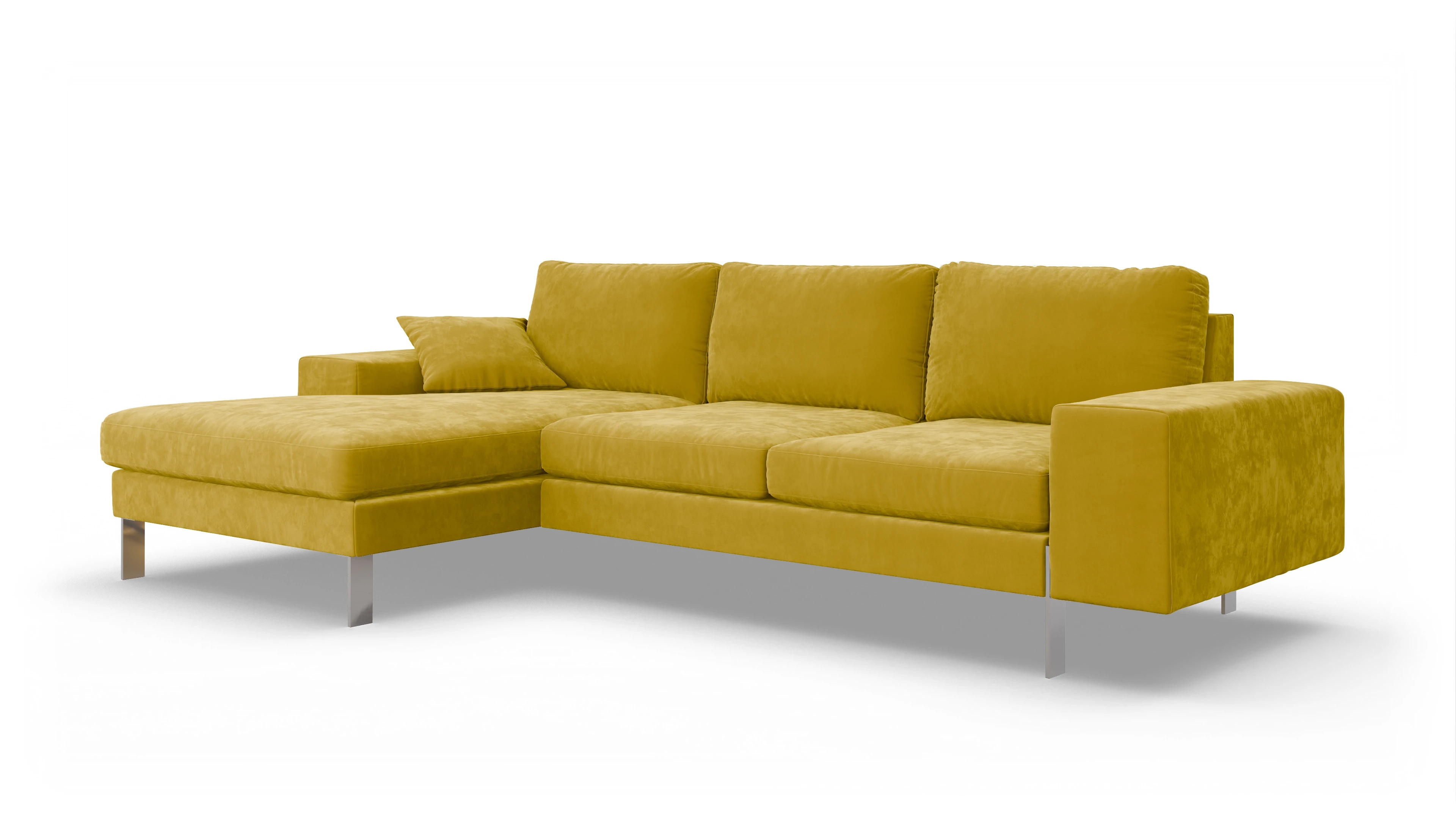 Ansicht des Produktes Catoira Sofa mit Rec links in Samt gelb