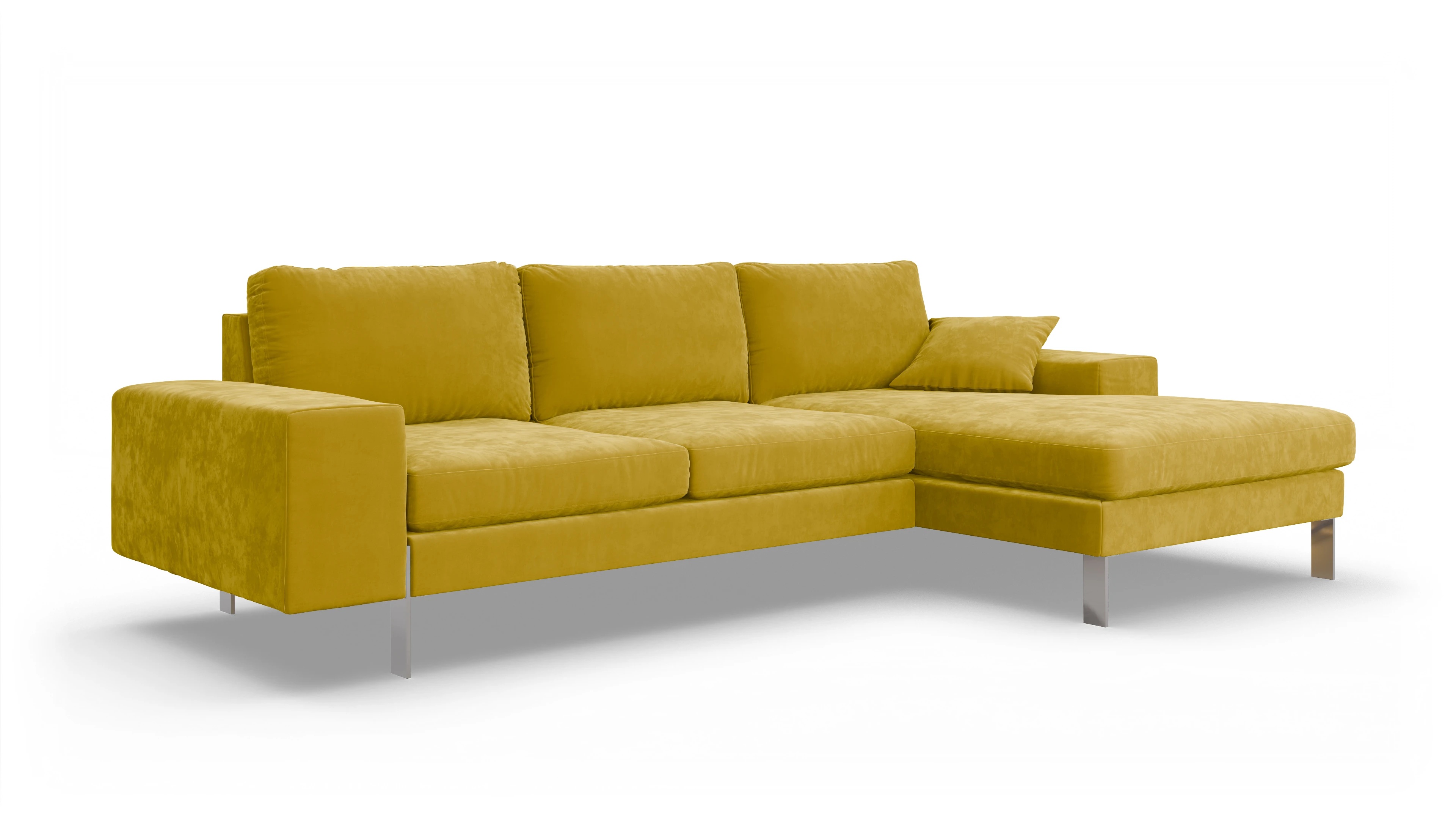 Ansicht des Produktes Catoira Sofa mit Rec rechts in Samt gelb