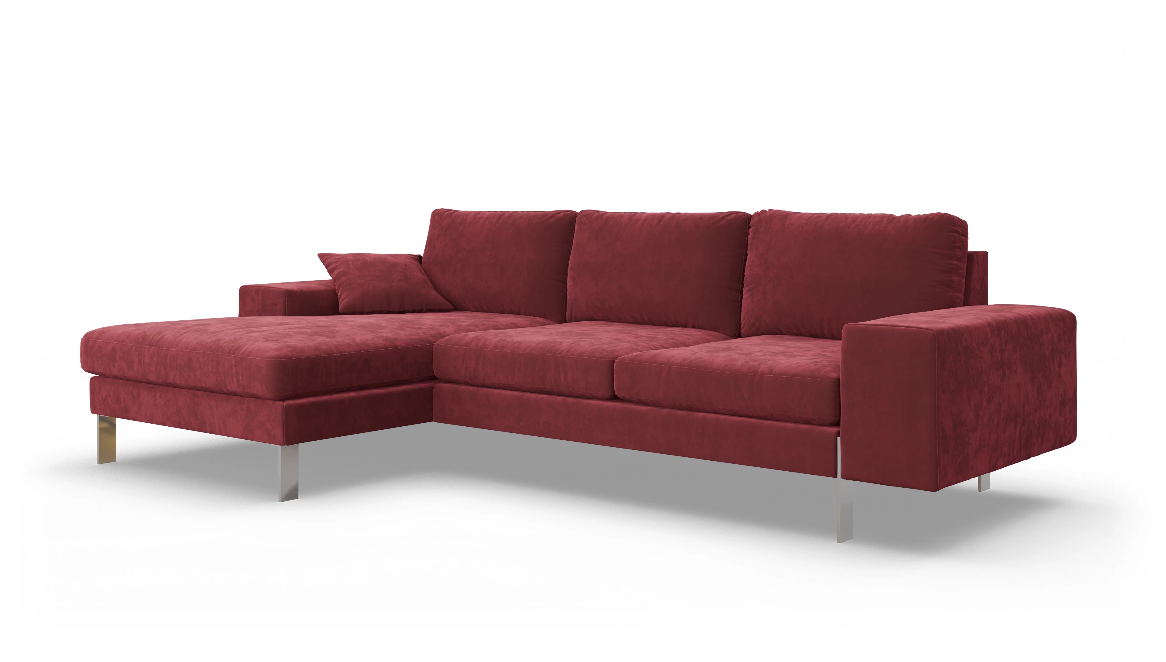 Ansicht des Produktes Catoira Sofa mit Rec links in Samt rot