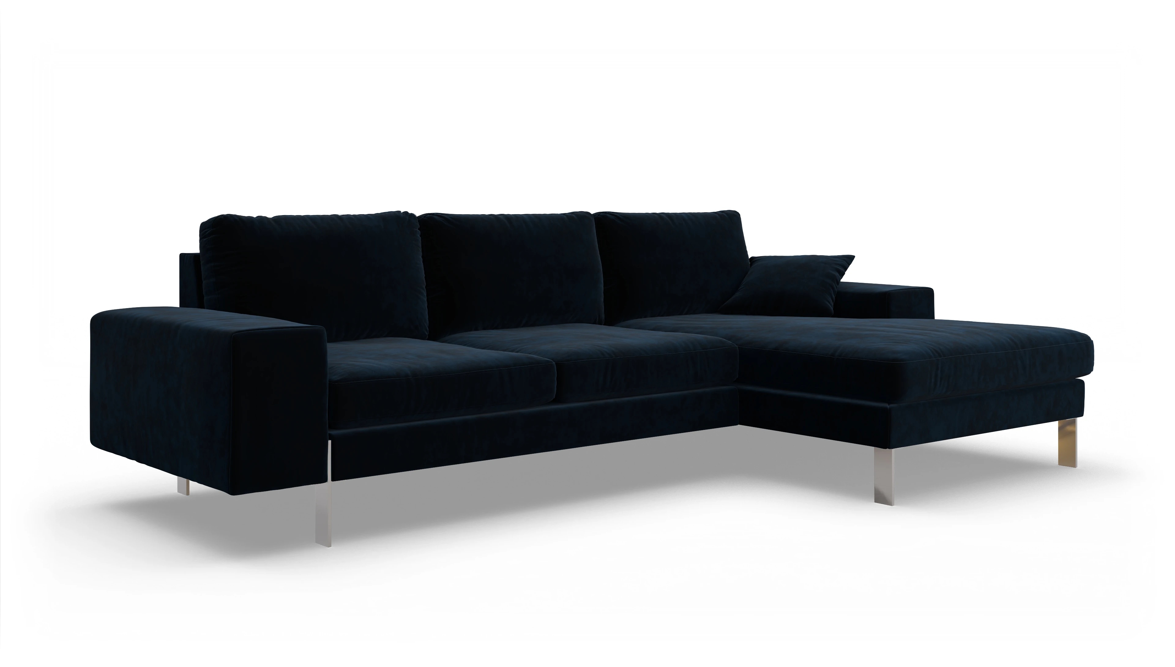 Ansicht des Produktes Catoira Sofa mit Rec rechts in Samt blau