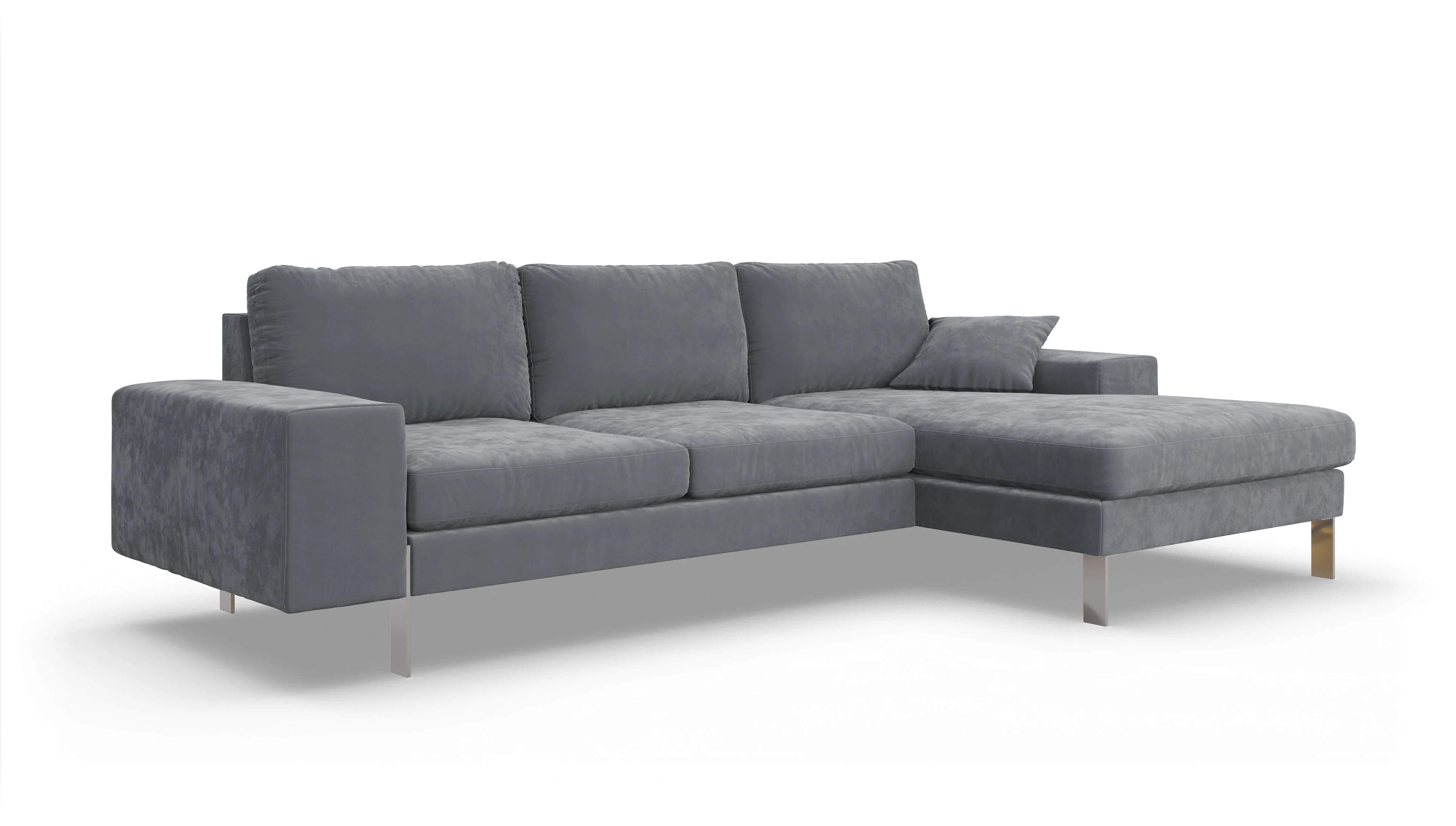 Ansicht des Produktes Catoira Sofa mit Rec rechts in Samt grau