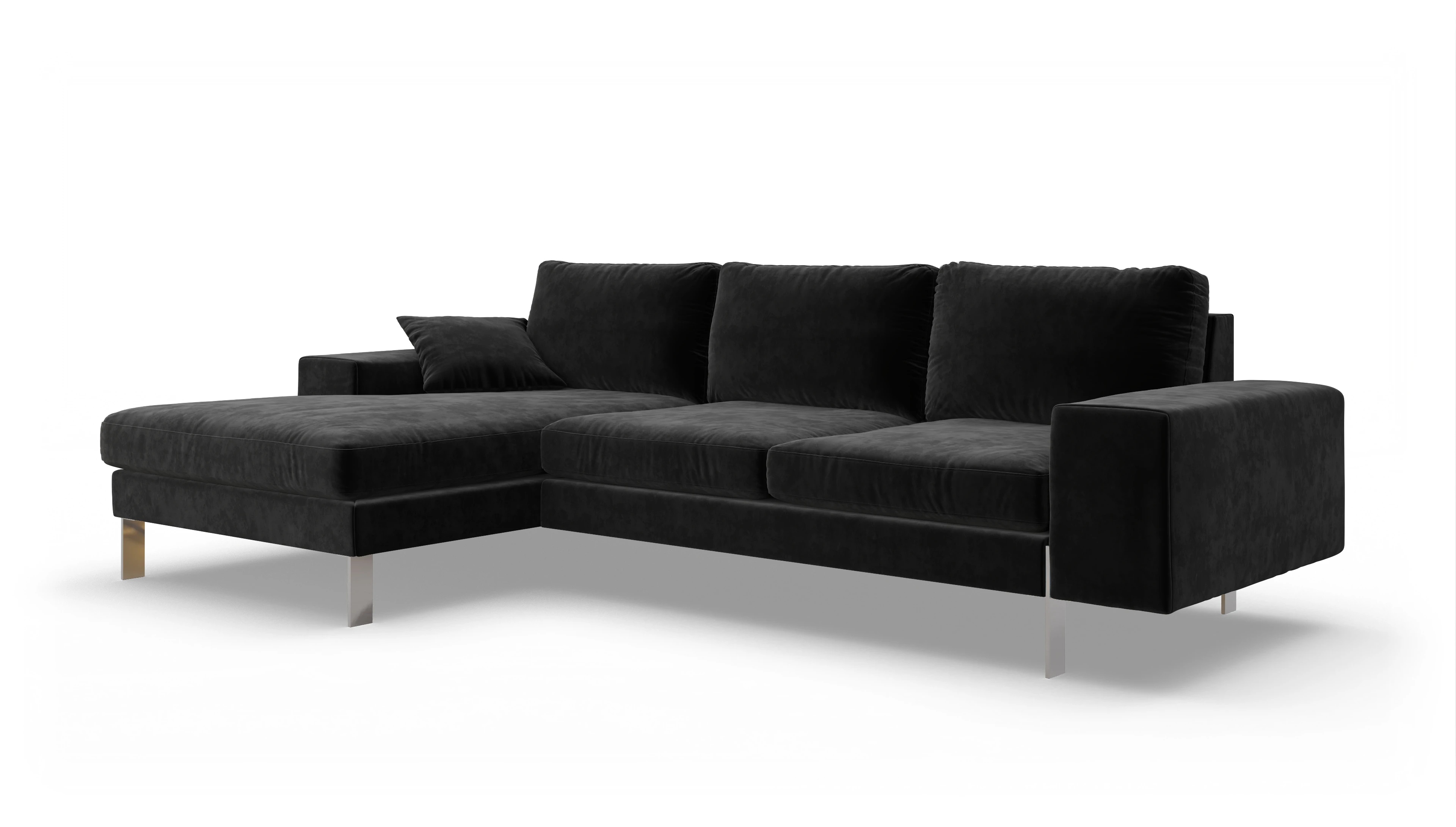 Ansicht des Produktes Catoira Sofa mit Rec links in Samt schwarz