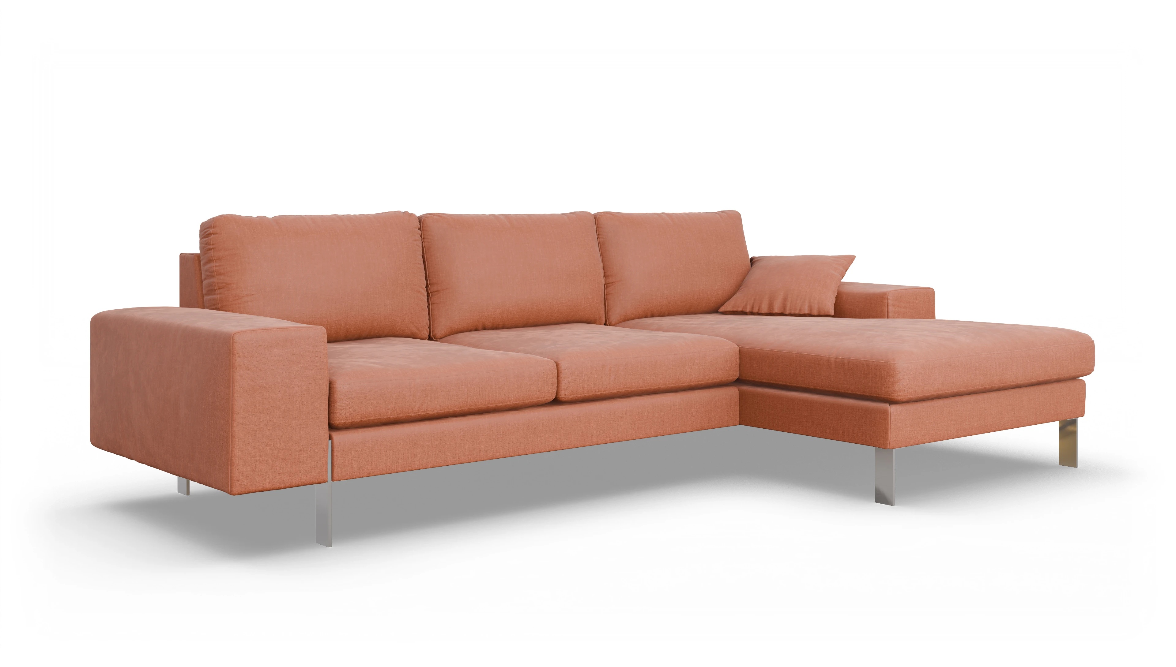 Ansicht des Produktes Catoira Sofa mit Rec rechts in Stoff orange