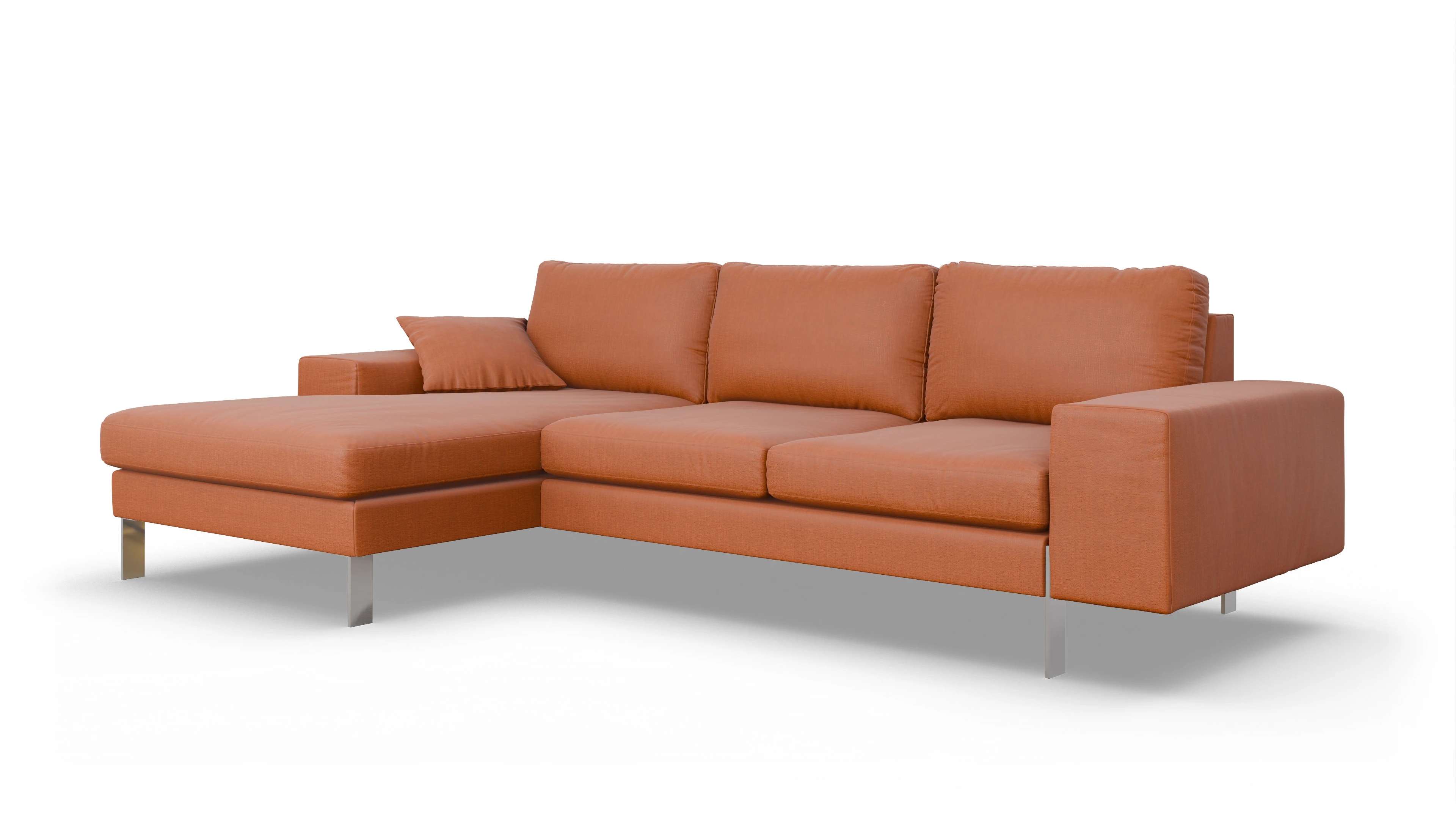 Ansicht des Produktes Catoira Sofa mit Rec links in Stoff orange