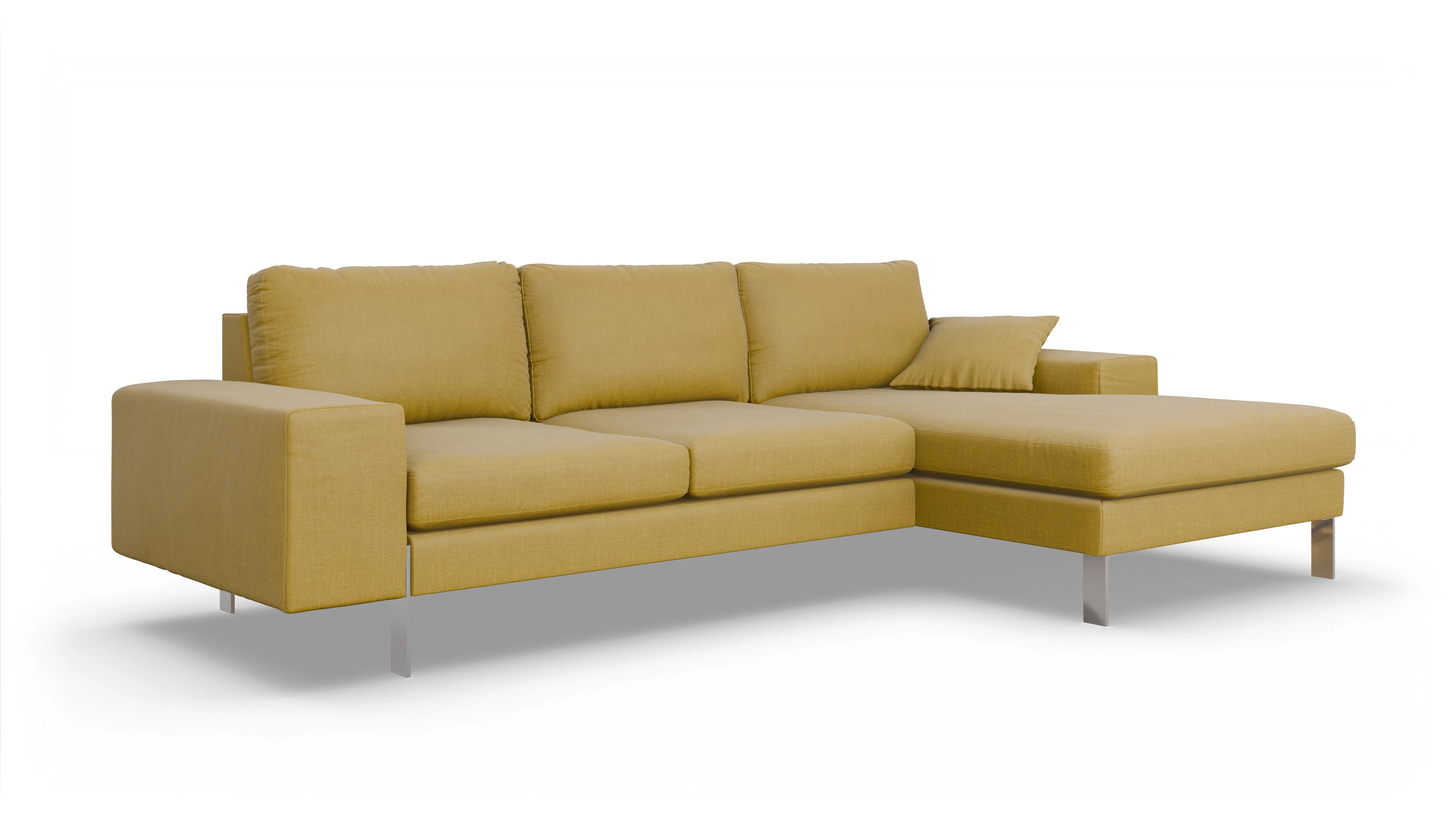 Ansicht des Produktes Catoira Sofa mit Rec rechts in Stoff gelb