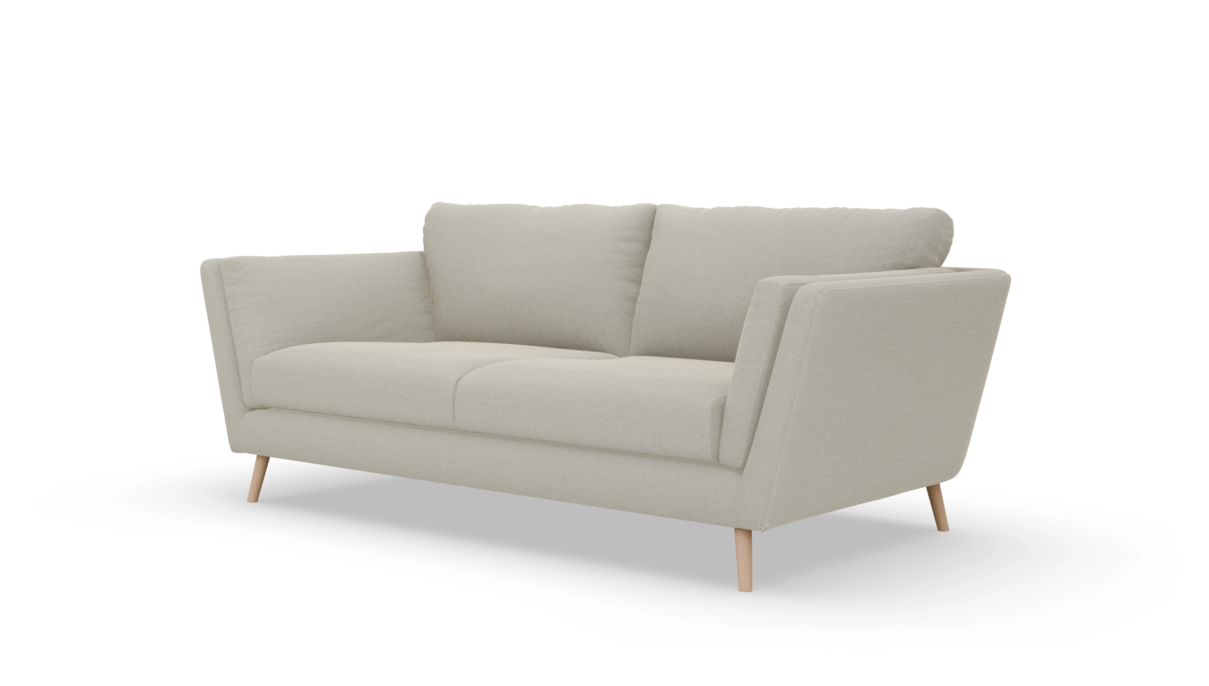 Sira Hussensofa Ansicht des Produktes Sira 3-Sitzer in Stoff weiß