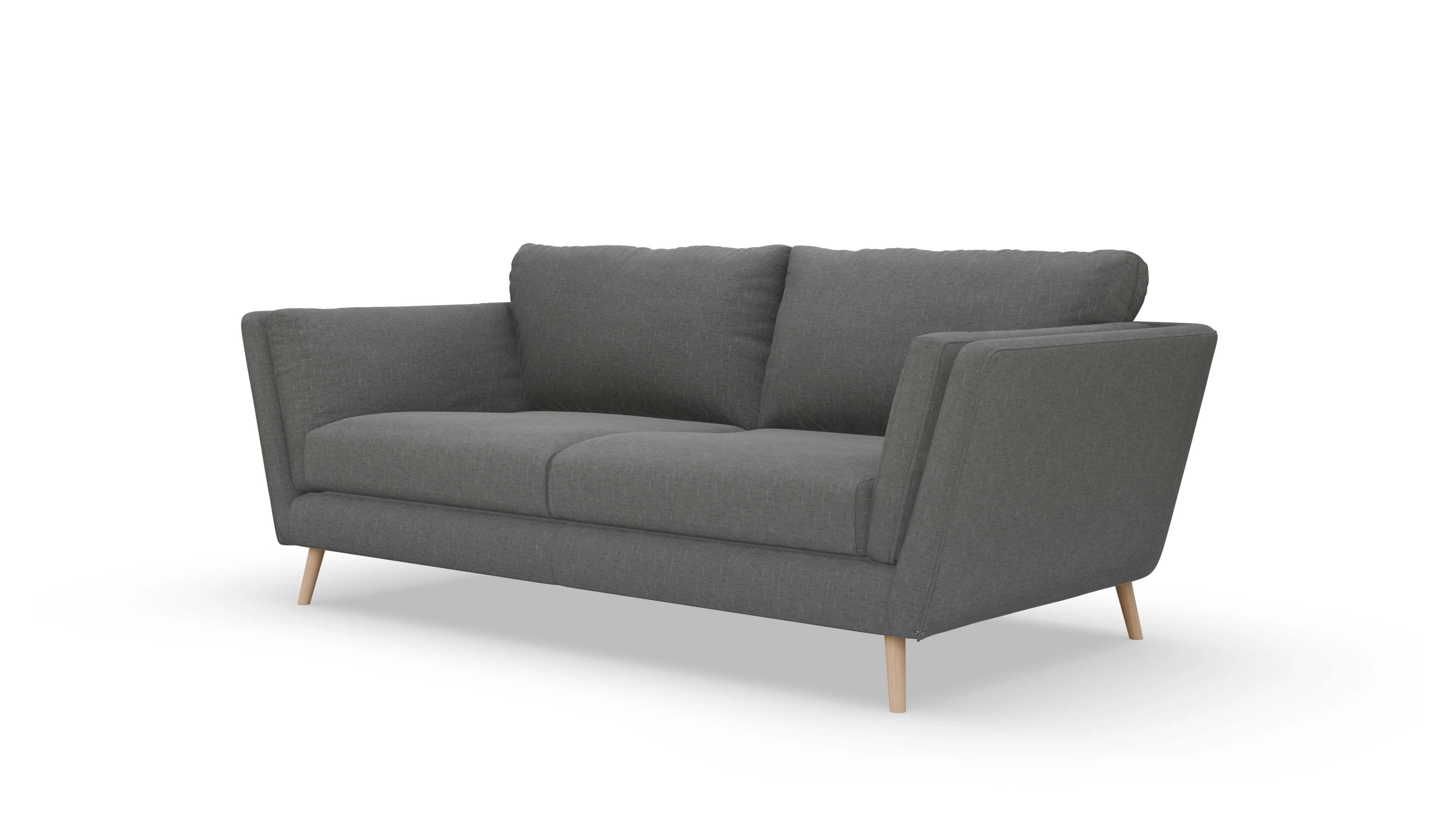 Sira Hussensofa Ansicht des Produktes Sira 3-Sitzer in Stoff grau