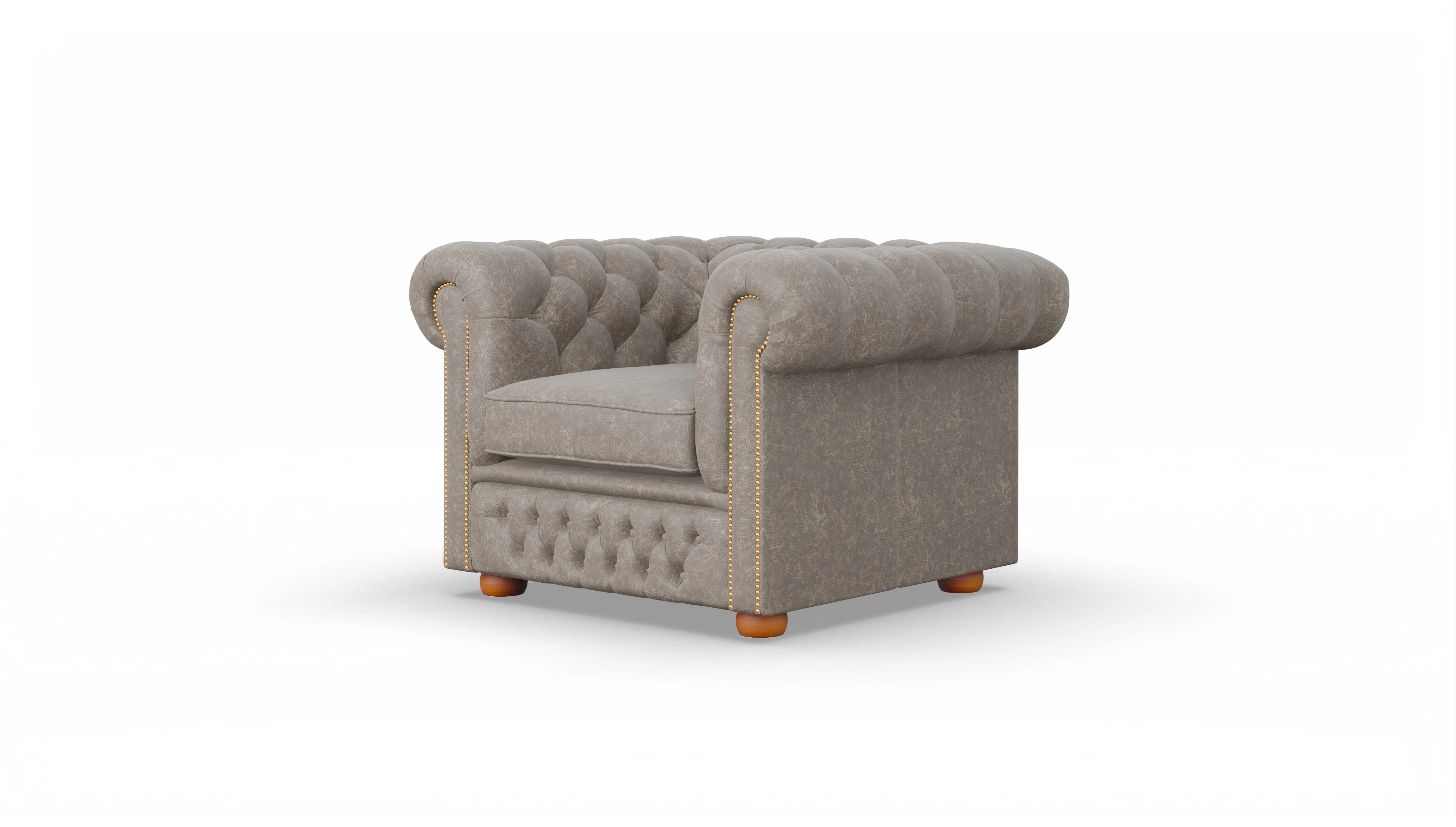 Clubsessel Islington Ansicht des Produktes Islington Sessel in Leder grau
