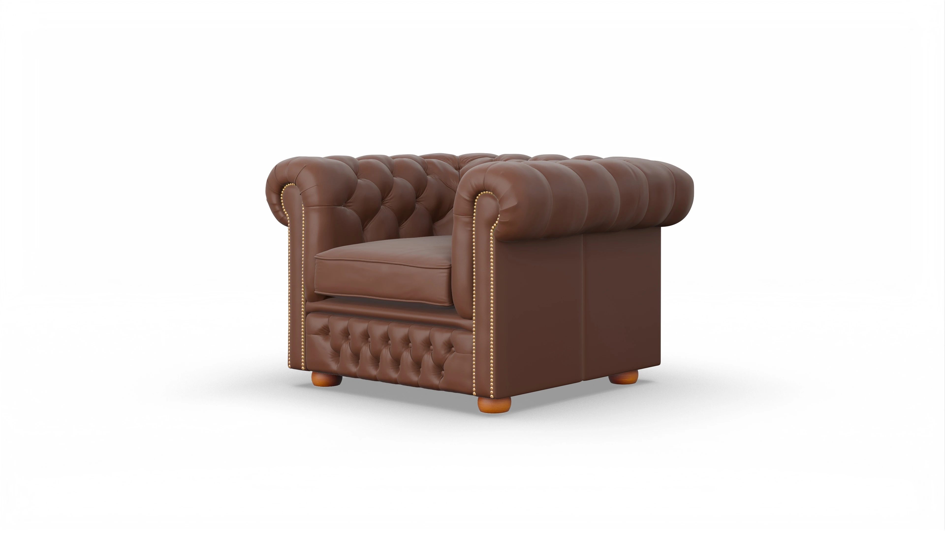 Clubsessel Islington Ansicht des Produktes Islington Sessel in Leder braun