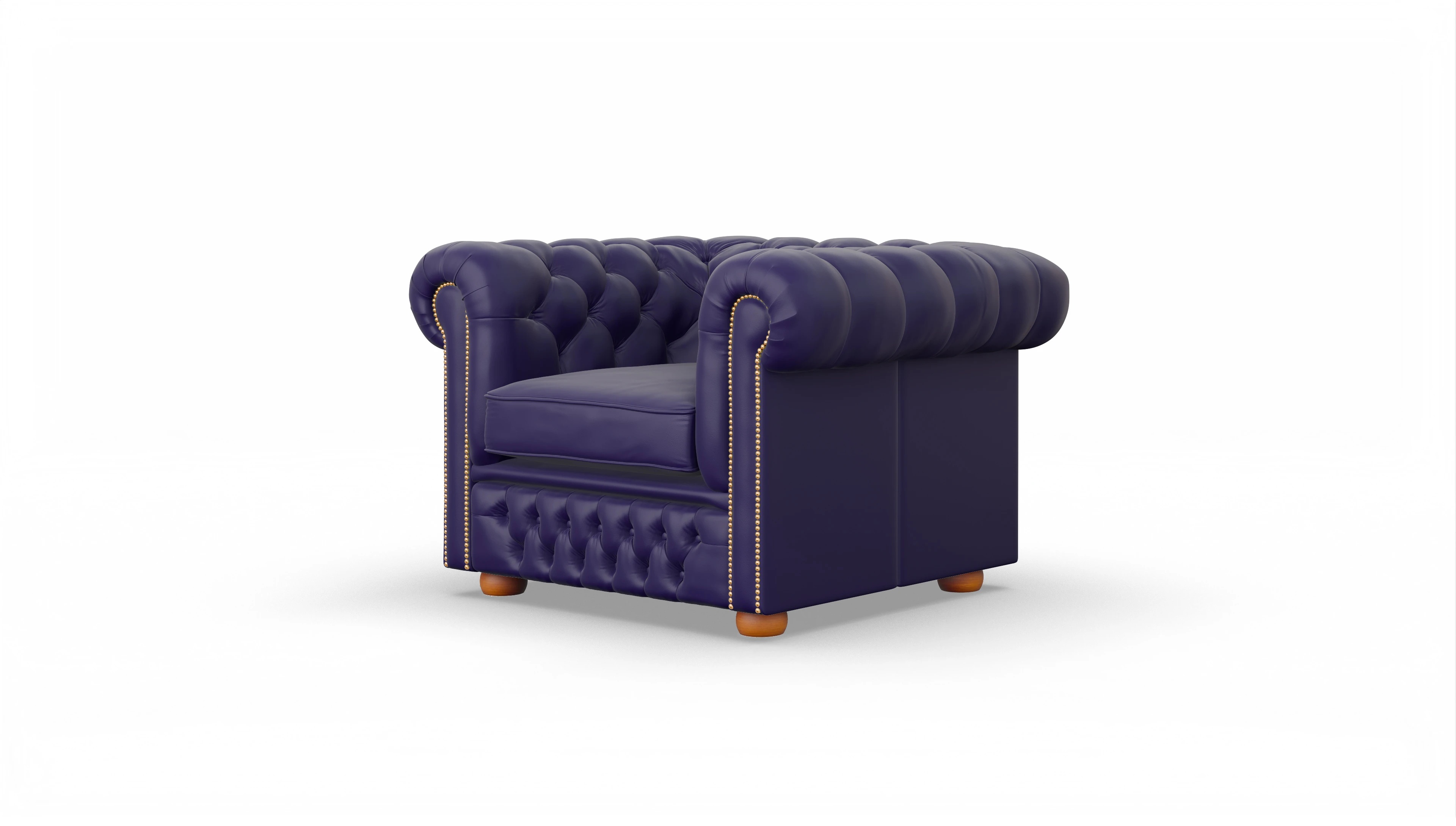 Clubsessel Islington Ansicht des Produktes Islington Sessel in Leder blau