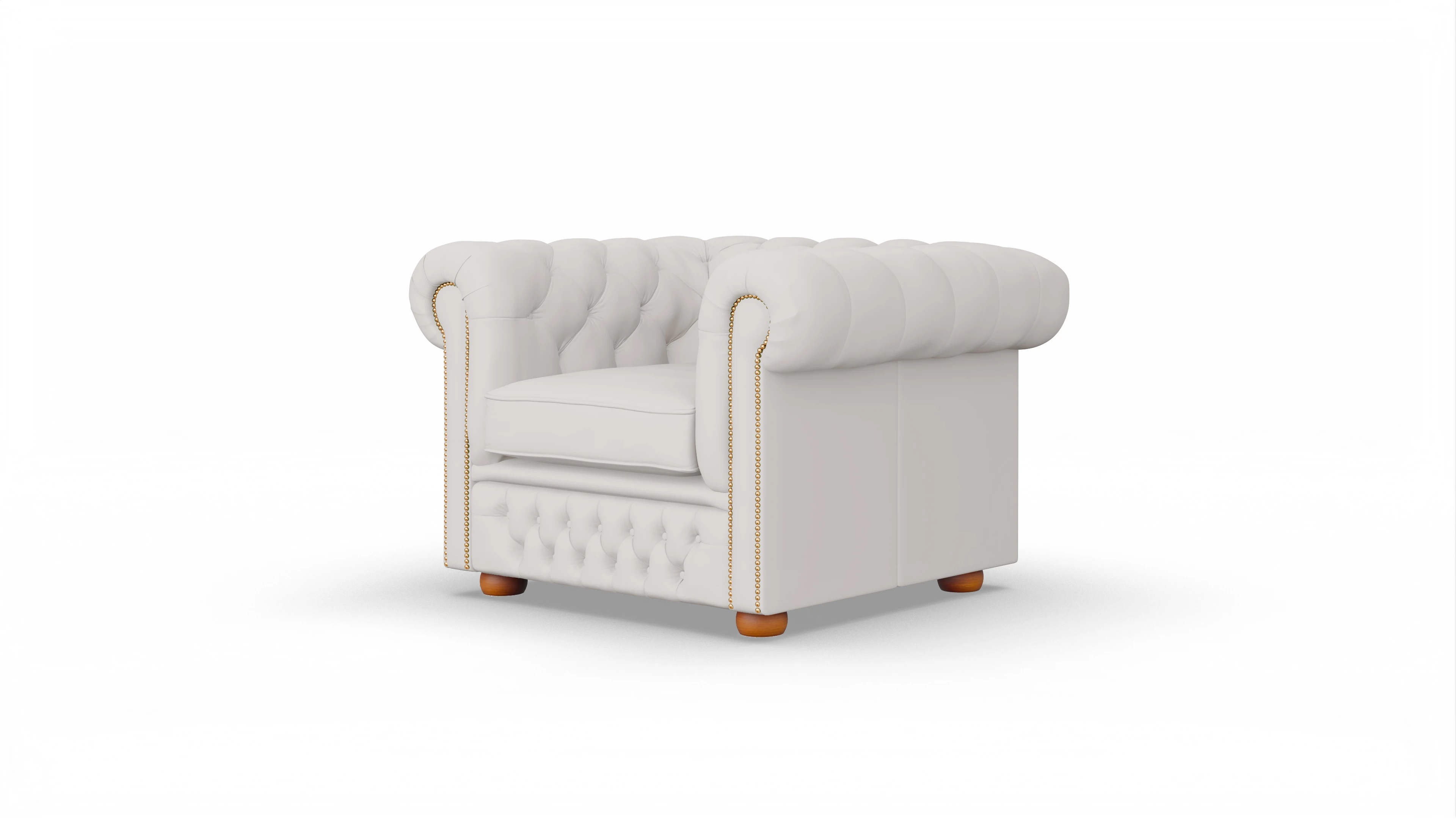 Clubsessel Islington Ansicht des Produktes Islington Sessel in Leder weiß
