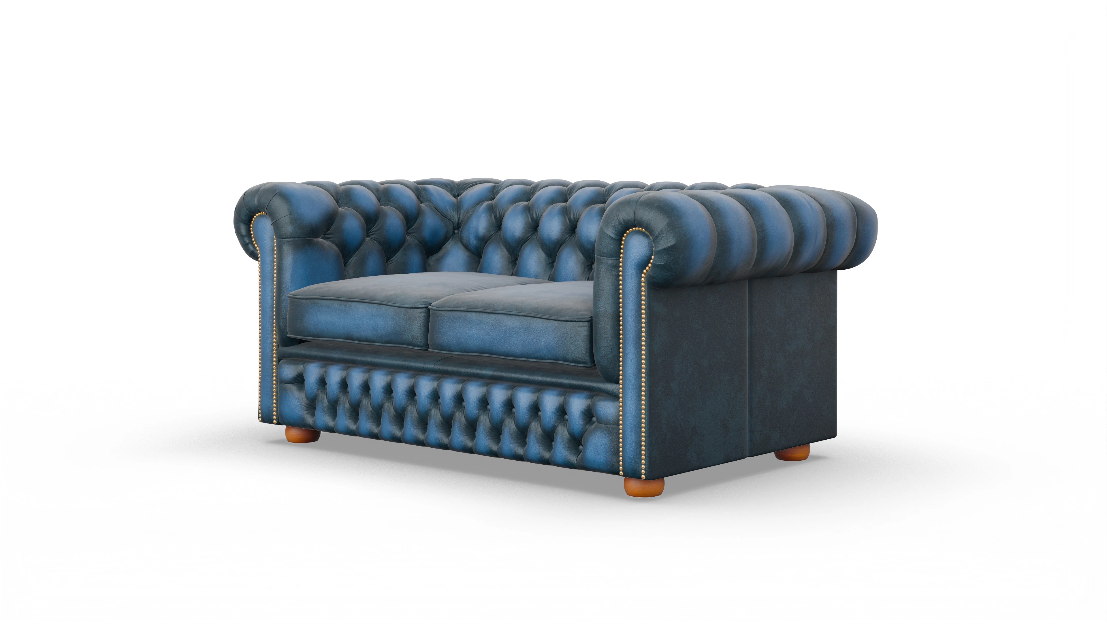 Chesterfield Sofa Islington Ansicht des Produktes Islington 2-Sitzer in Leder blau