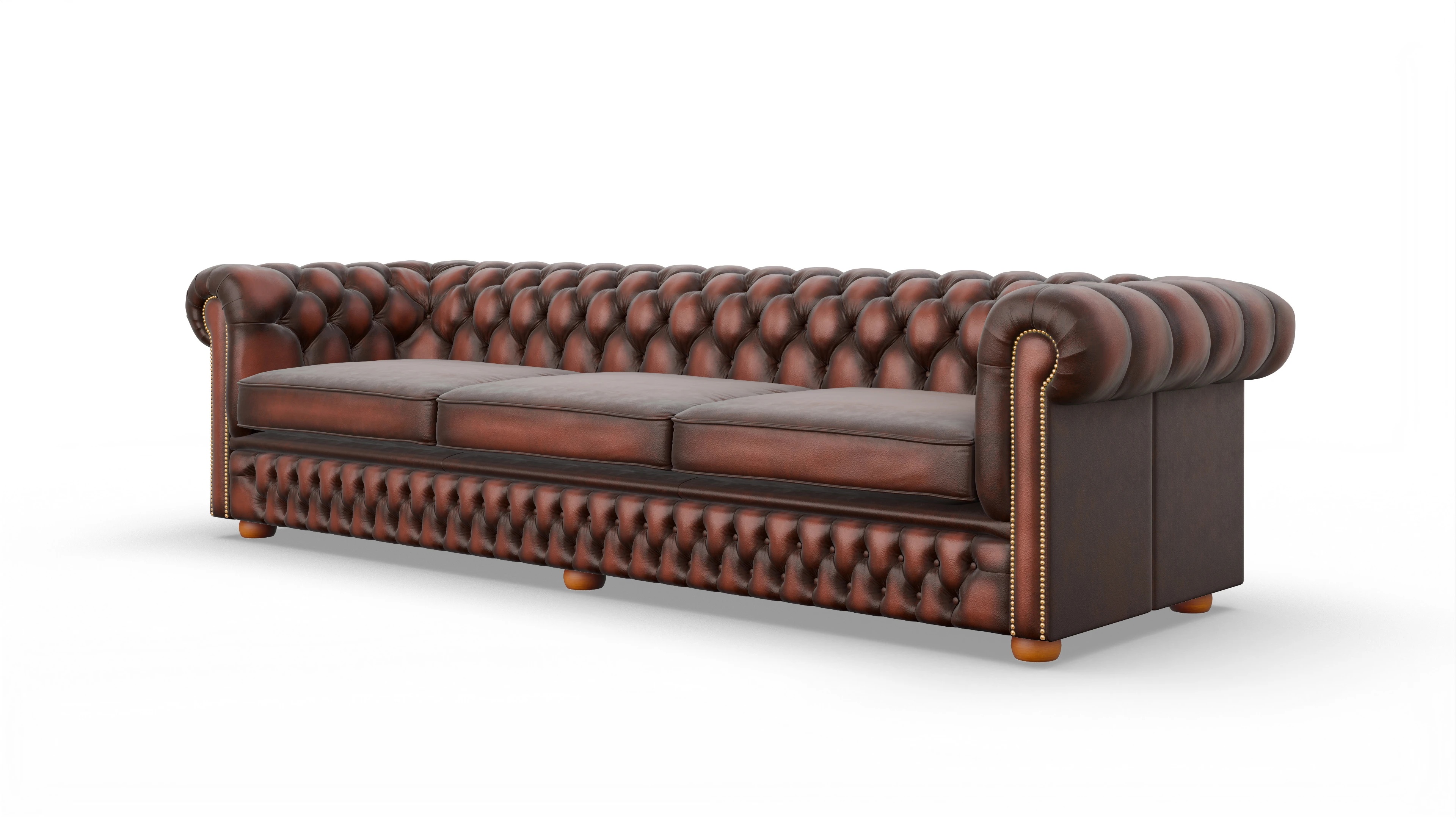 Chesterfield Sofa Islington Ansicht des Produktes Islington 4-Sitzer in Leder rot