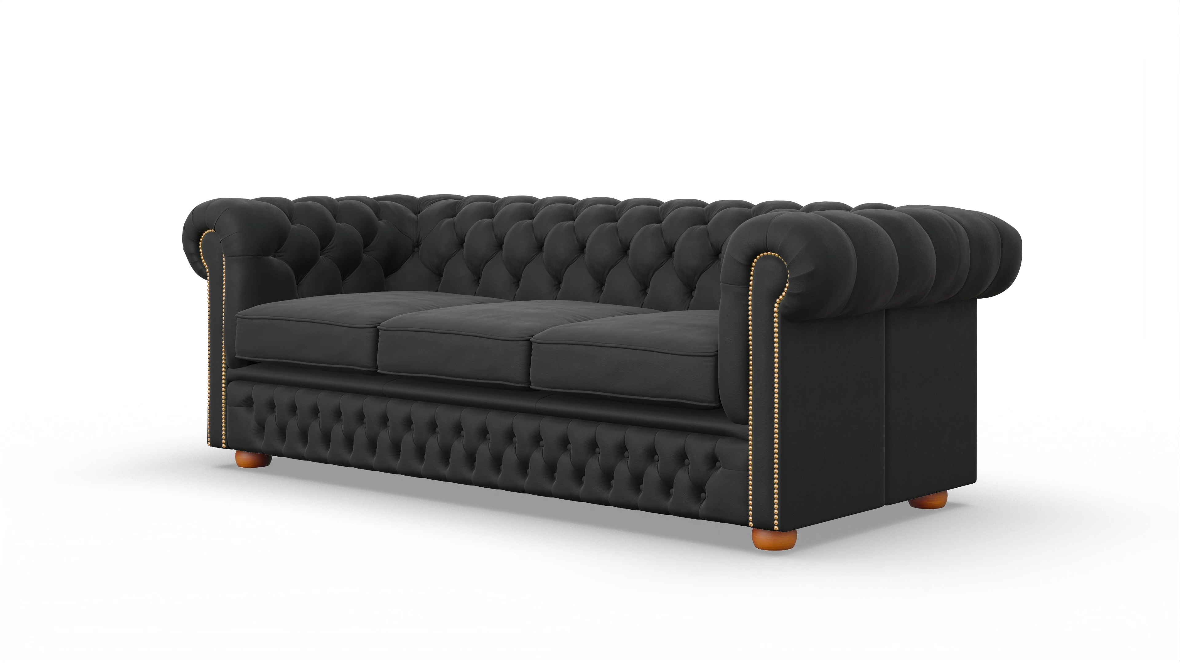 Ansicht des Produktes Islington 3-Sitzer in Leder schwarz