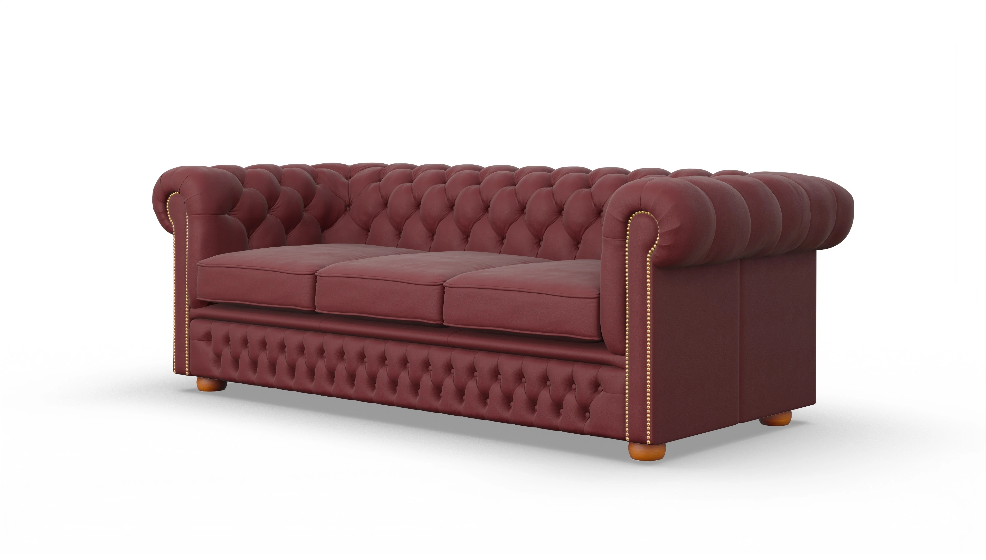 Ansicht des Produktes Islington 3-Sitzer in Leder rot