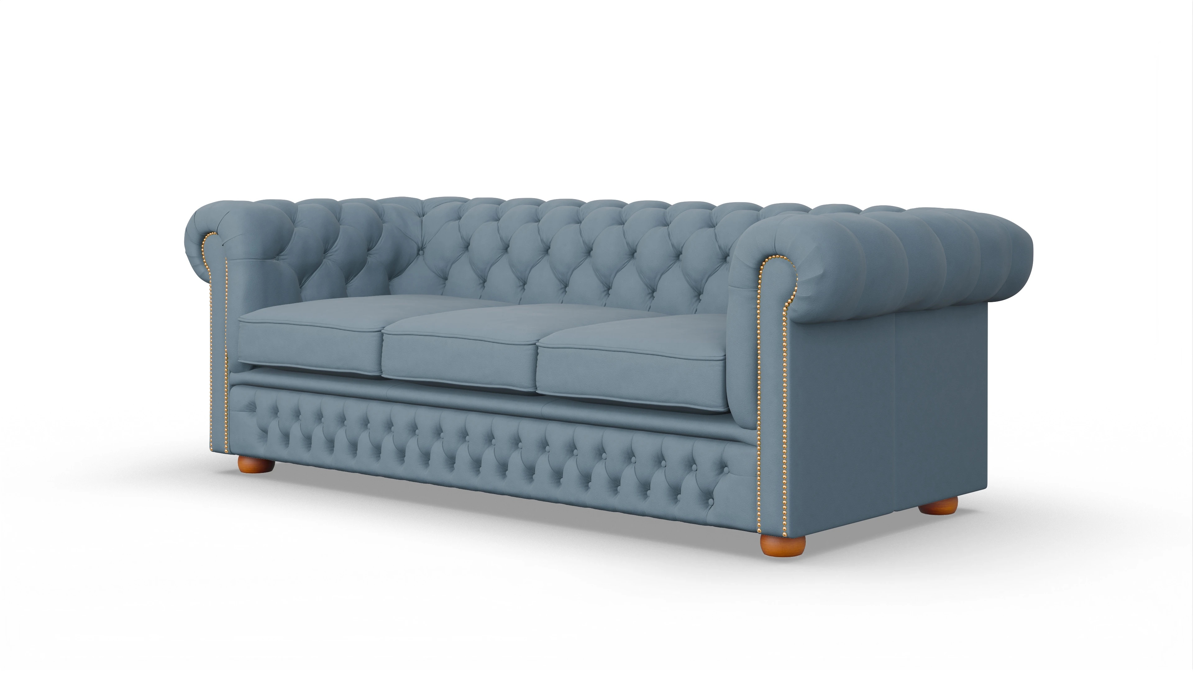 Ansicht des Produktes Islington 3-Sitzer in Leder blau