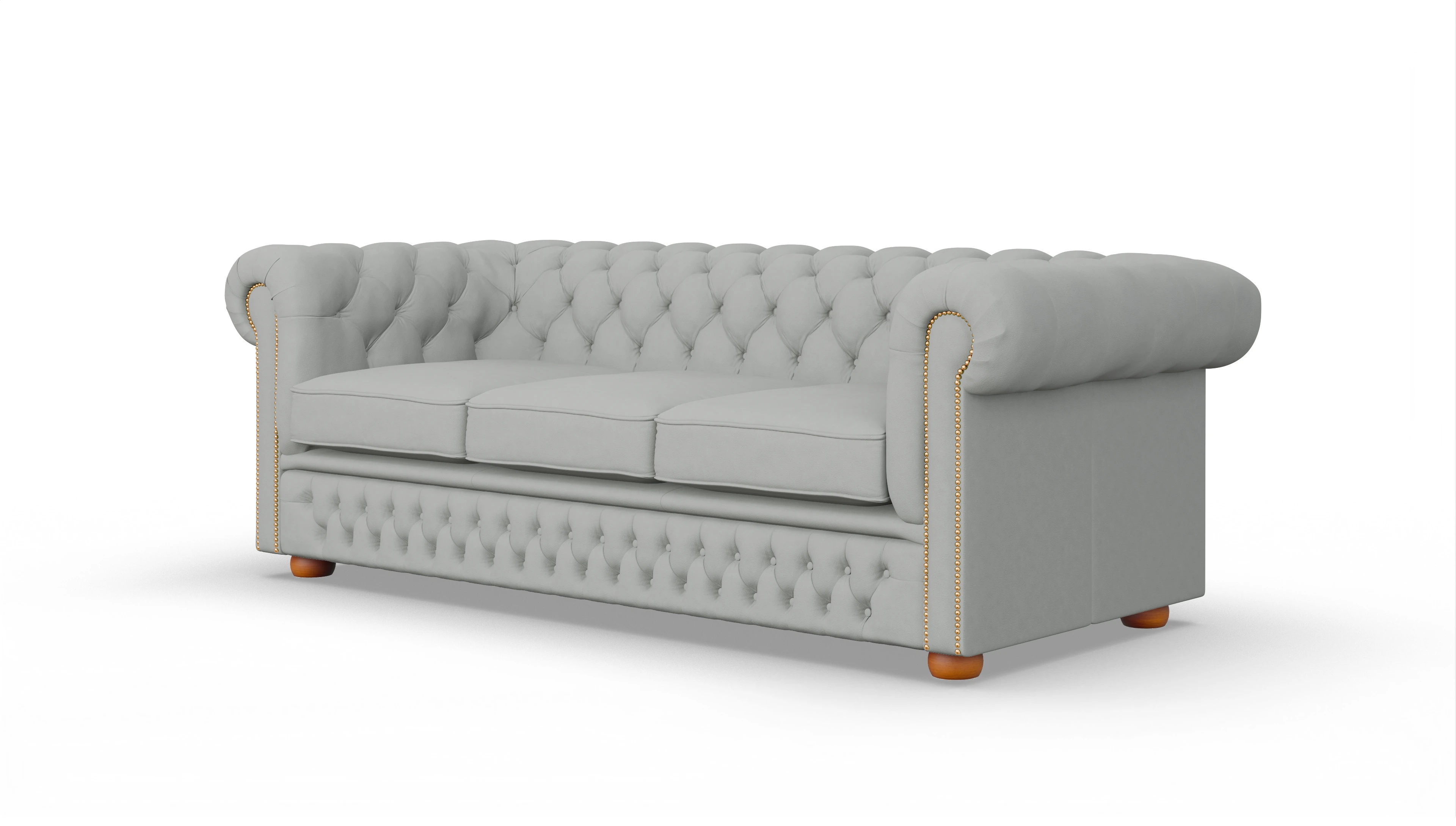 Chesterfield Sofa Islington Ansicht des Produktes Islington 3-Sitzer in Leder grau
