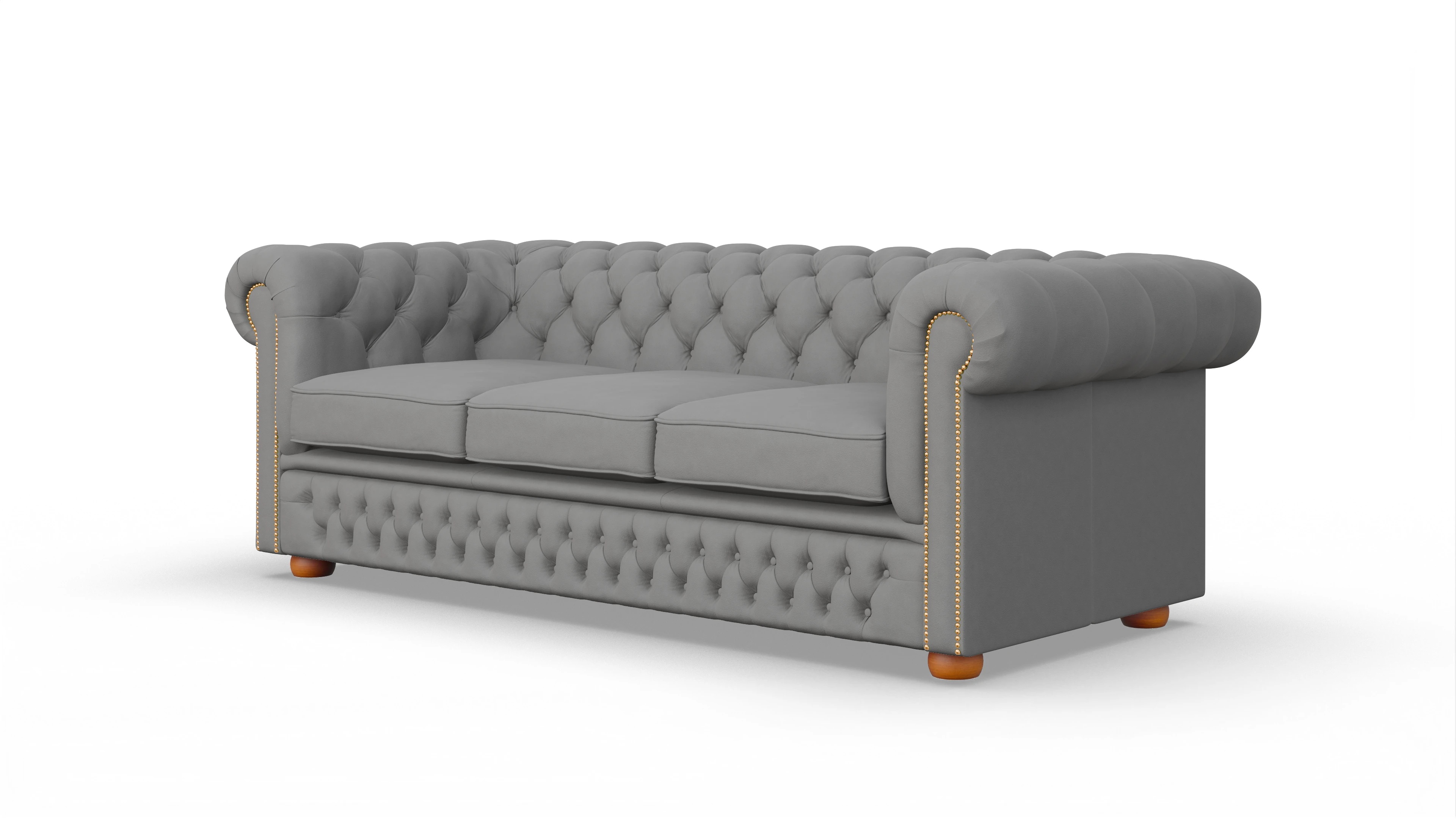 Ansicht des Produktes Islington 3-Sitzer in Leder grau
