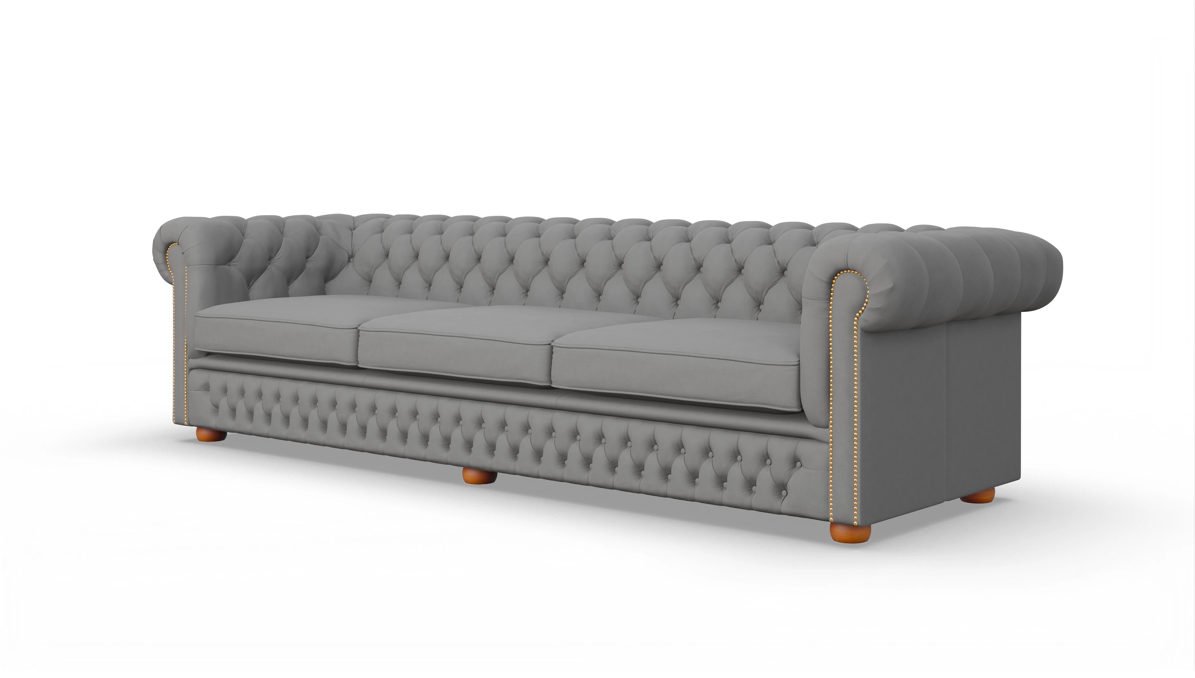 Chesterfield Sofa Islington Ansicht des Produktes Islington 4-Sitzer in Leder grau