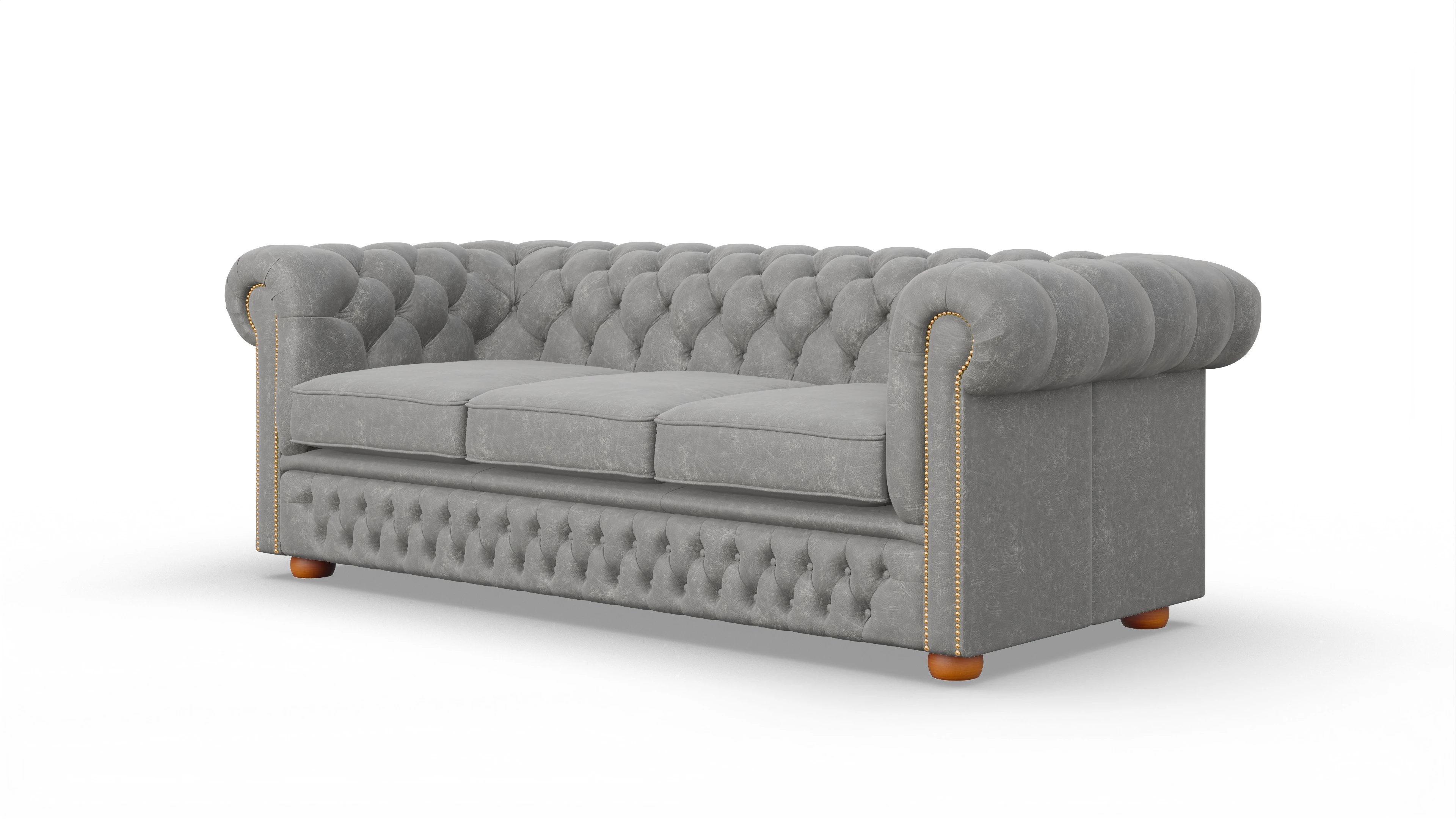 Ansicht des Produktes Islington 3-Sitzer in Leder grau