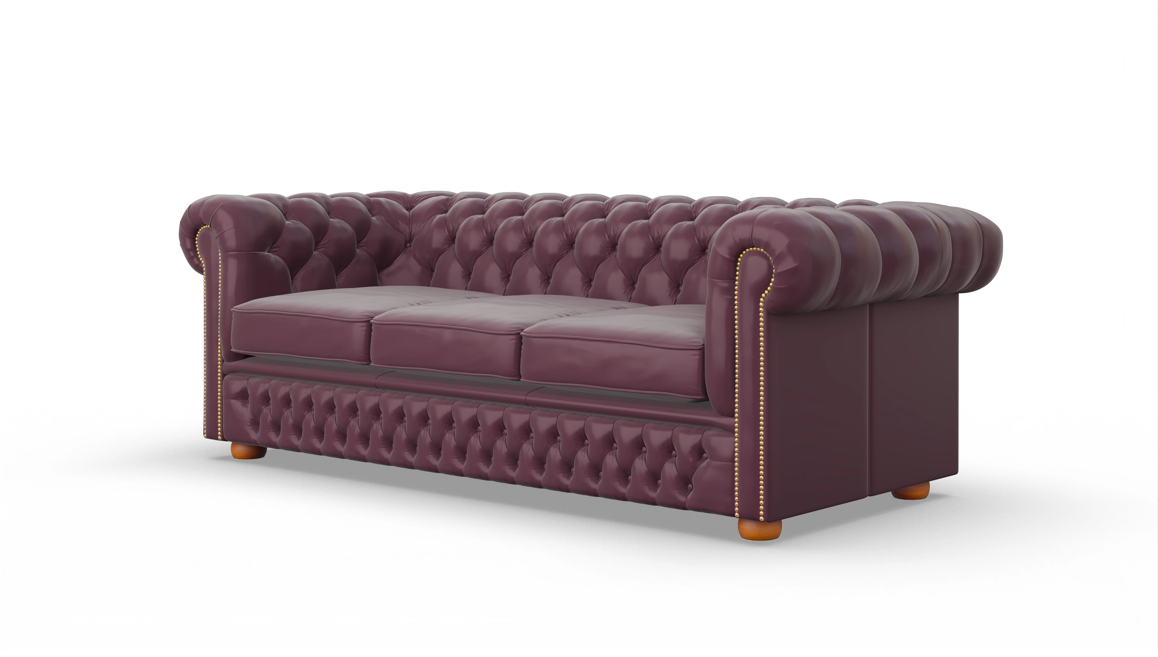 Ansicht des Produktes Islington 3-Sitzer in Leder rot
