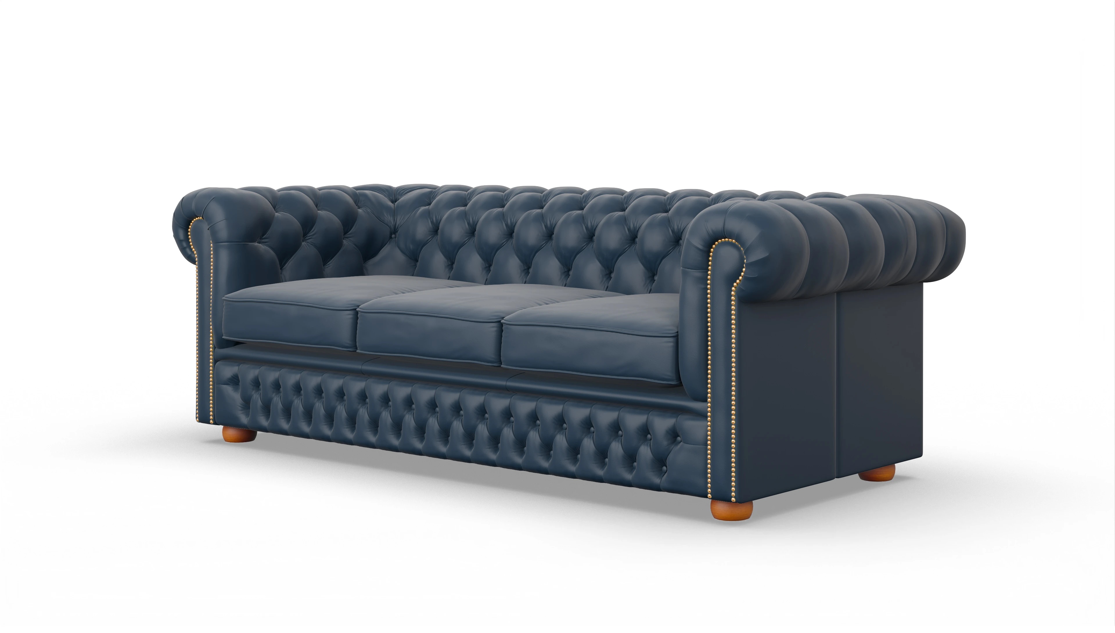 Ansicht des Produktes Islington 3-Sitzer in Leder blau