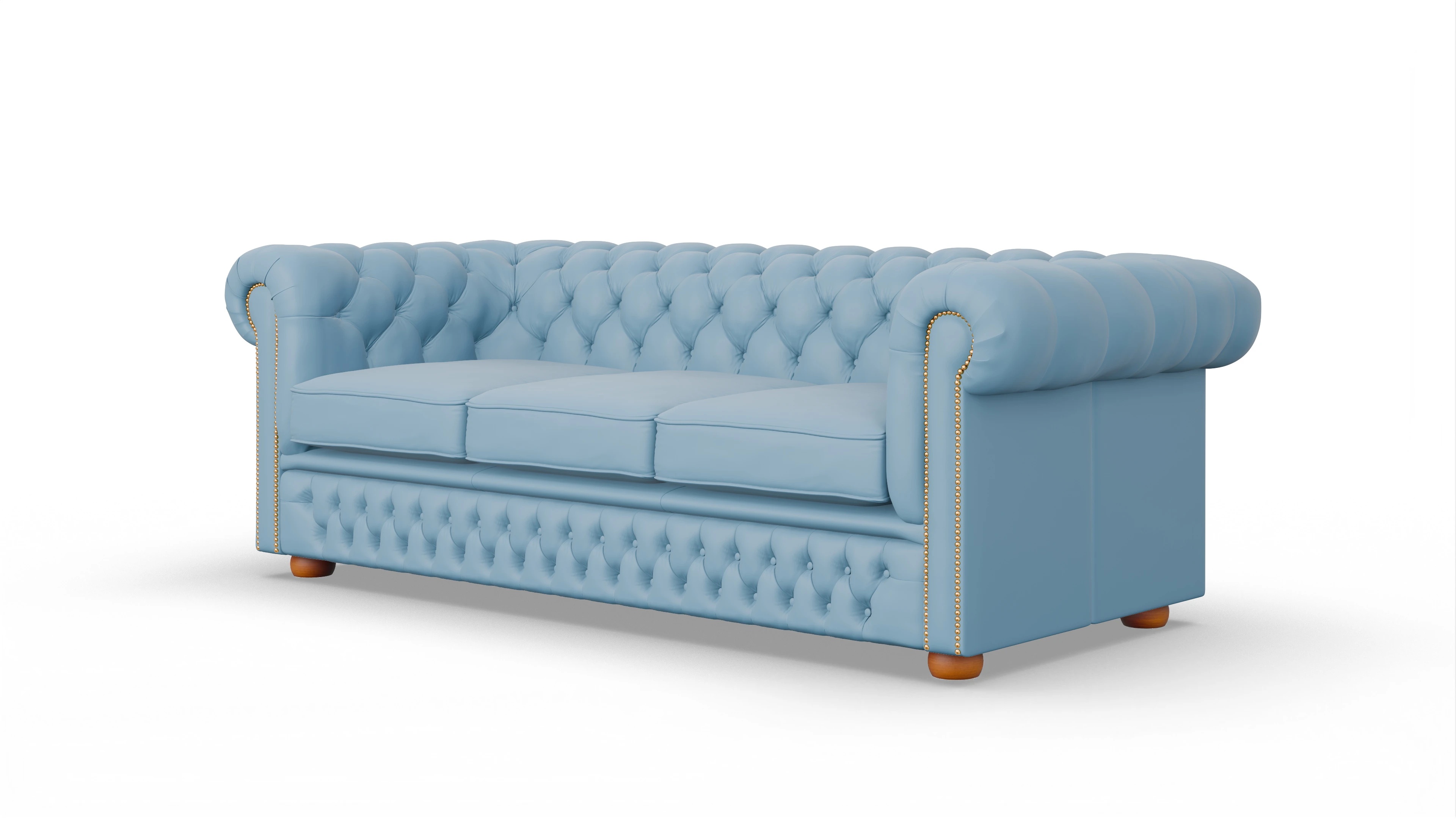 Ansicht des Produktes Islington 3-Sitzer in Leder blau