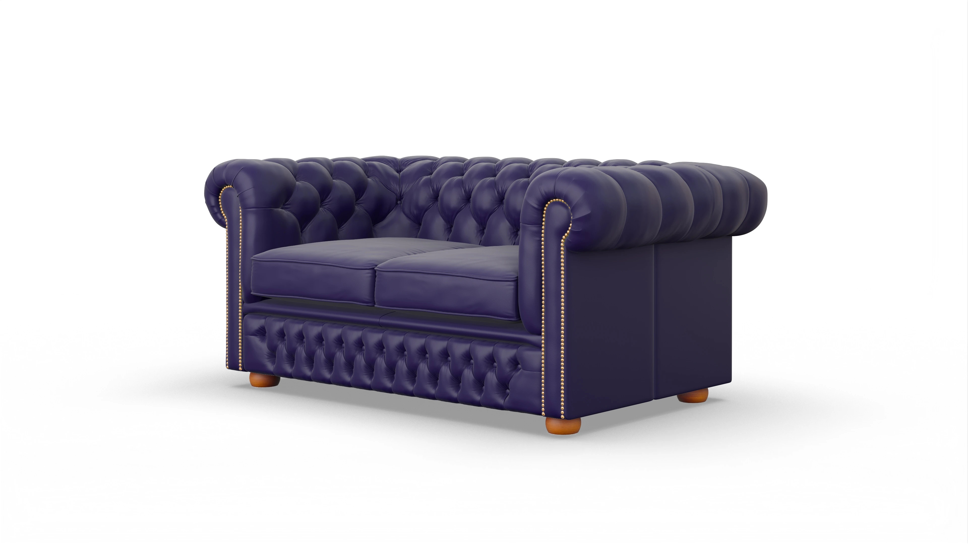 Chesterfield Sofa Islington Ansicht des Produktes Islington 2-Sitzer in Leder blau