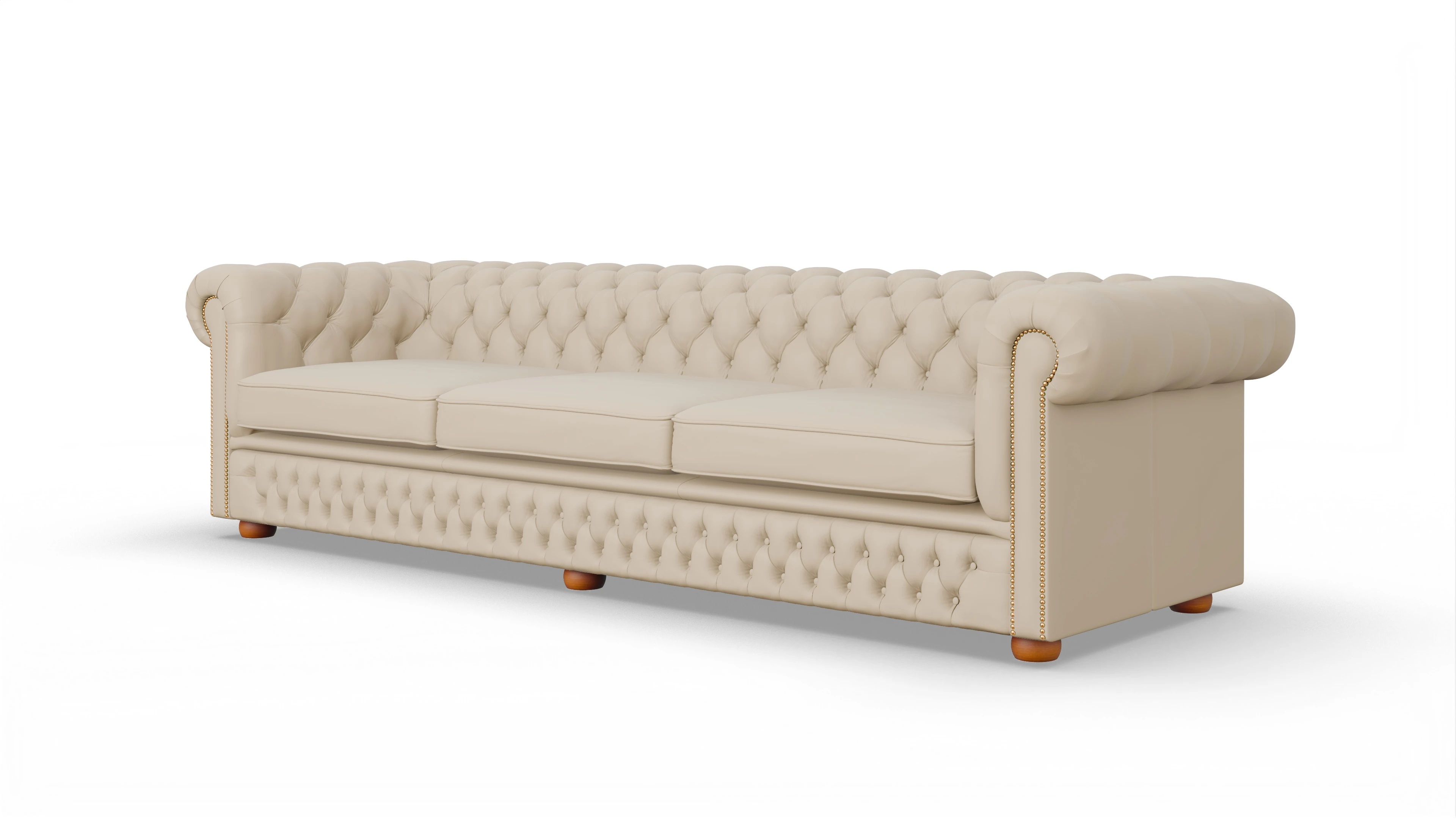 Chesterfield Sofa Islington Ansicht des Produktes Islington 4-Sitzer in Leder beige