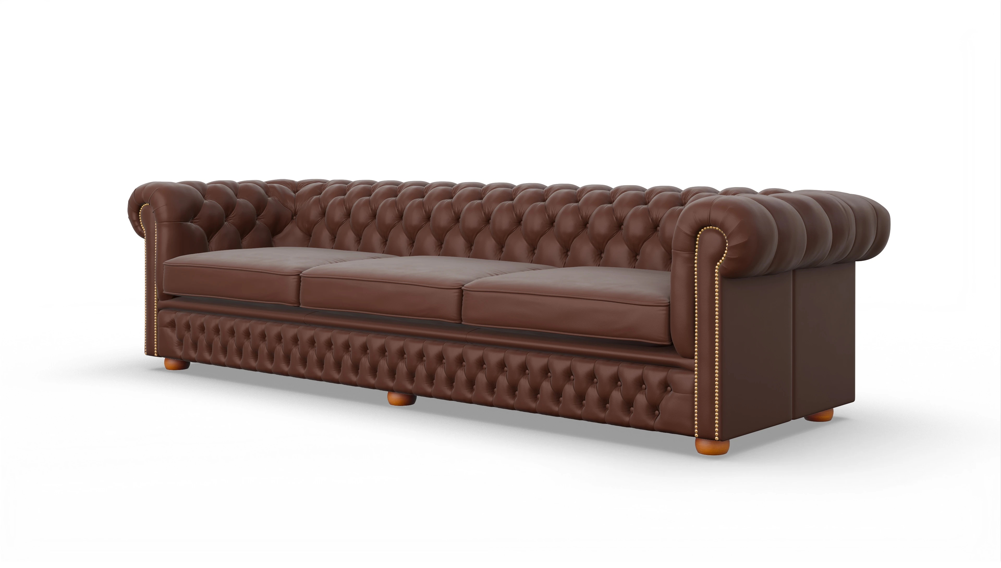Chesterfield Sofa Islington Ansicht des Produktes Islington 4-Sitzer in Leder braun