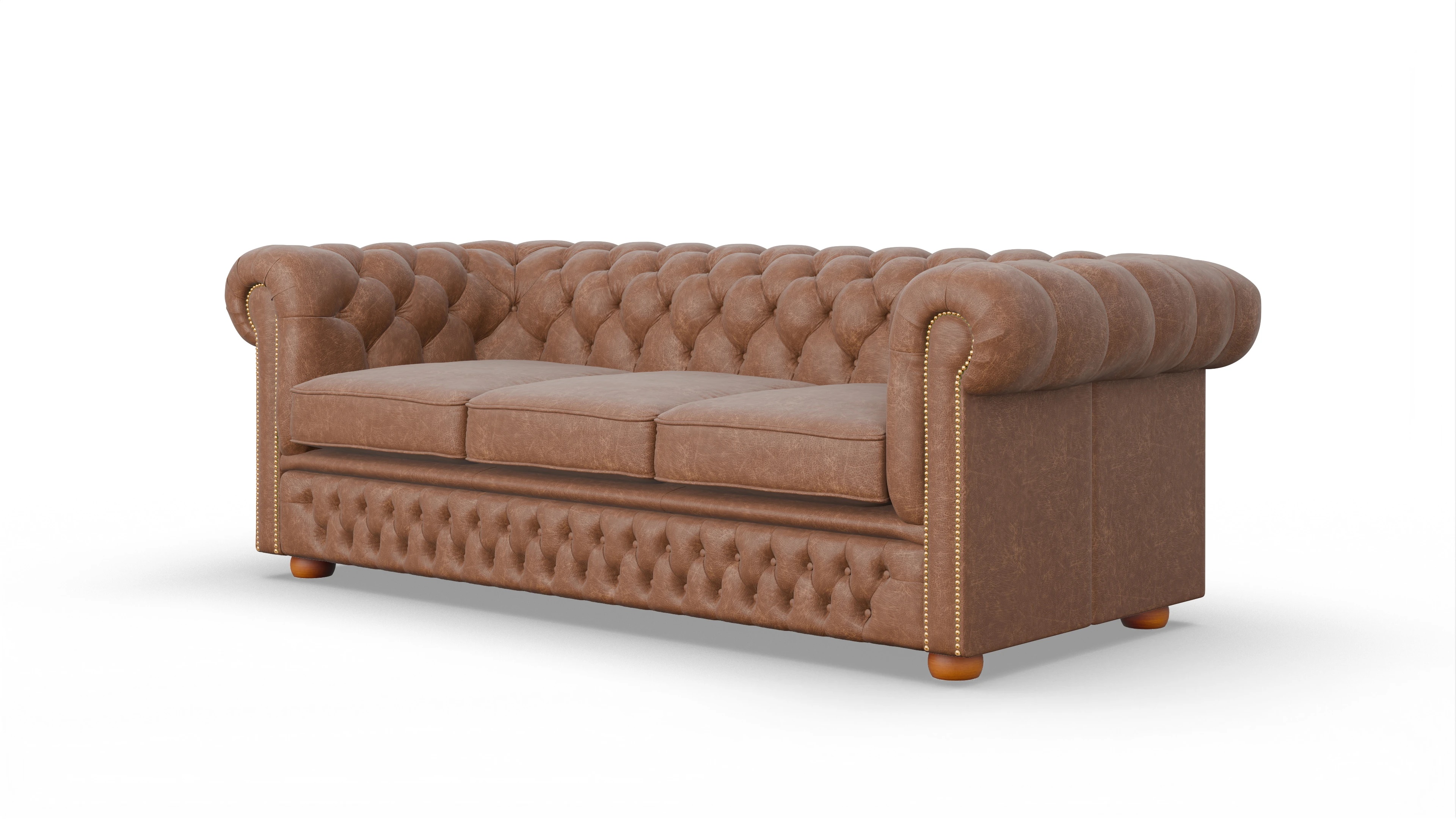 Chesterfield Sofa Islington Ansicht des Produktes Islington 3-Sitzer in Leder braun