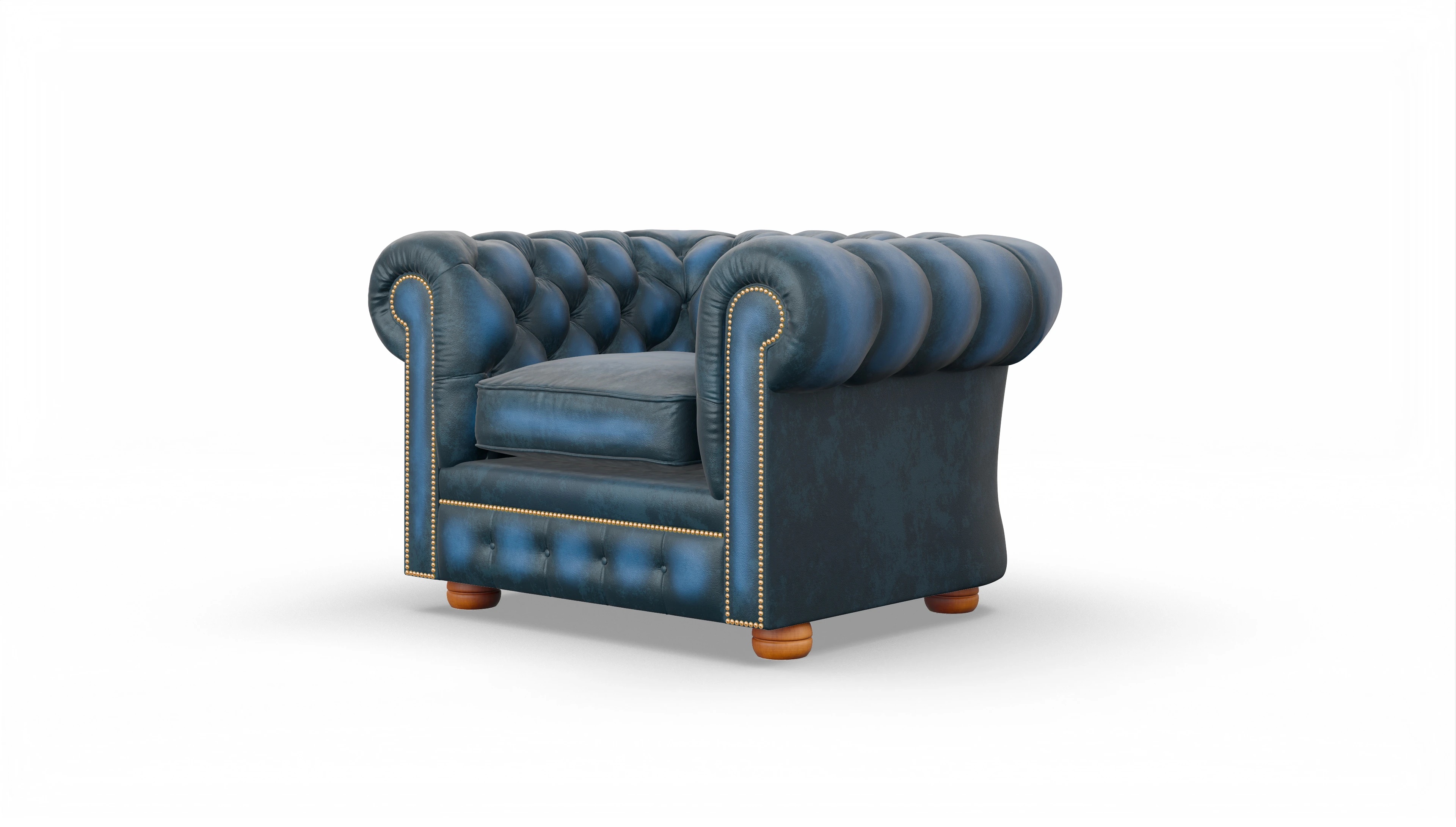 William Chesterfield Leder-Clubsessel Ansicht des Produktes William Sessel in Leder blau
