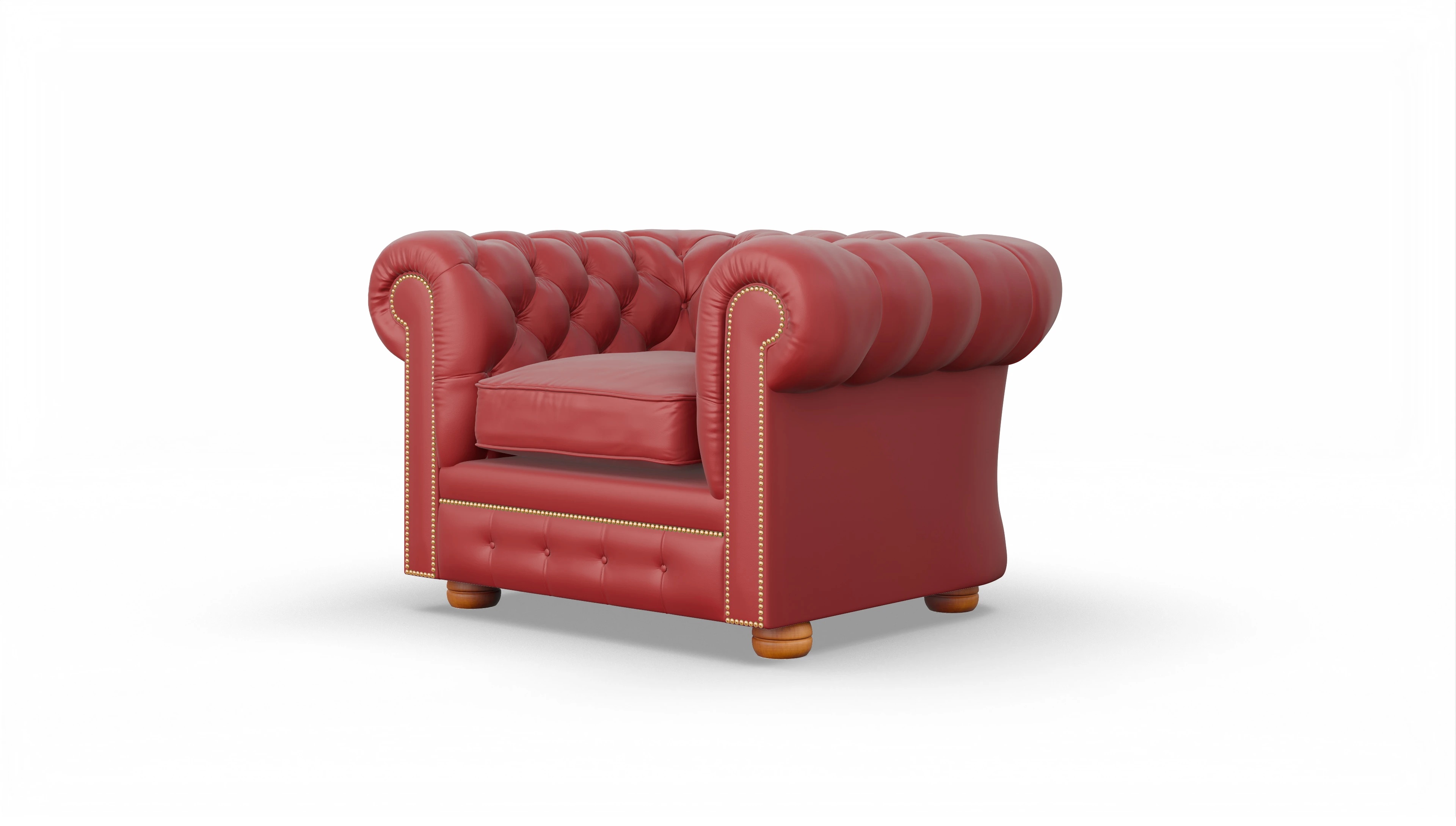 William Chesterfield Leder-Clubsessel Ansicht des Produktes William Sessel in Leder rot