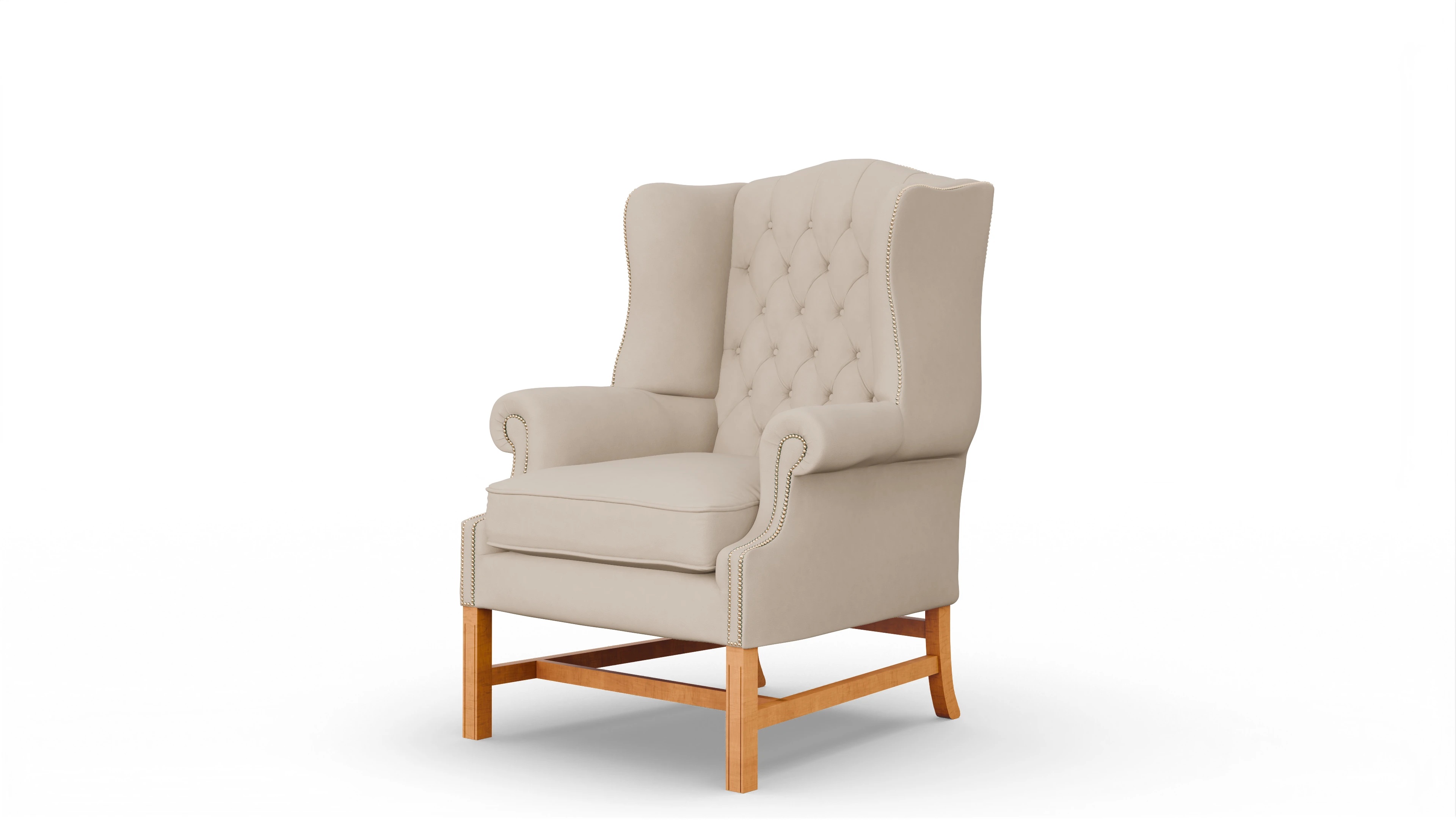 Winston Leder-Ohrenbackensessel Ansicht des Produktes Winston Sessel in Leder beige