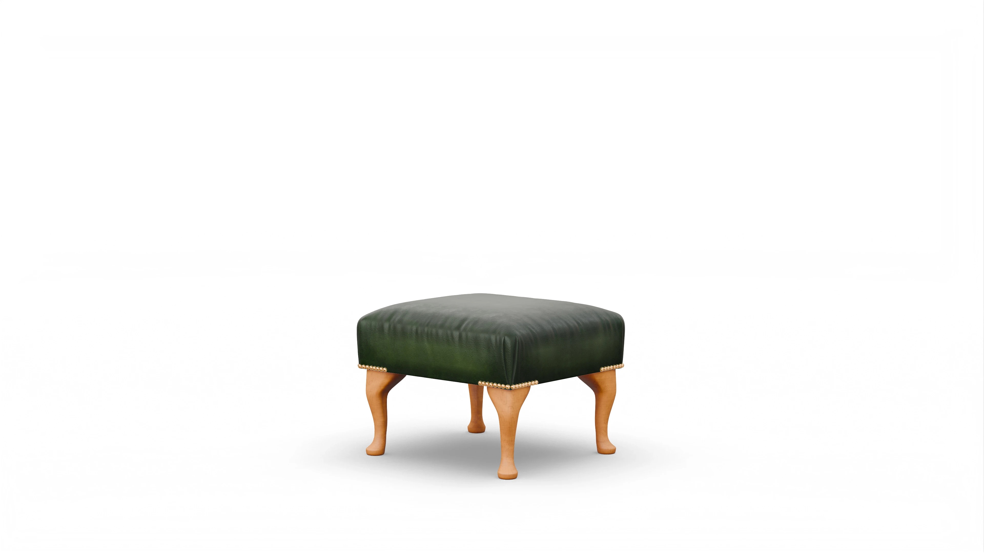 Ansicht des Produktes Webster Hocker in Leder grün