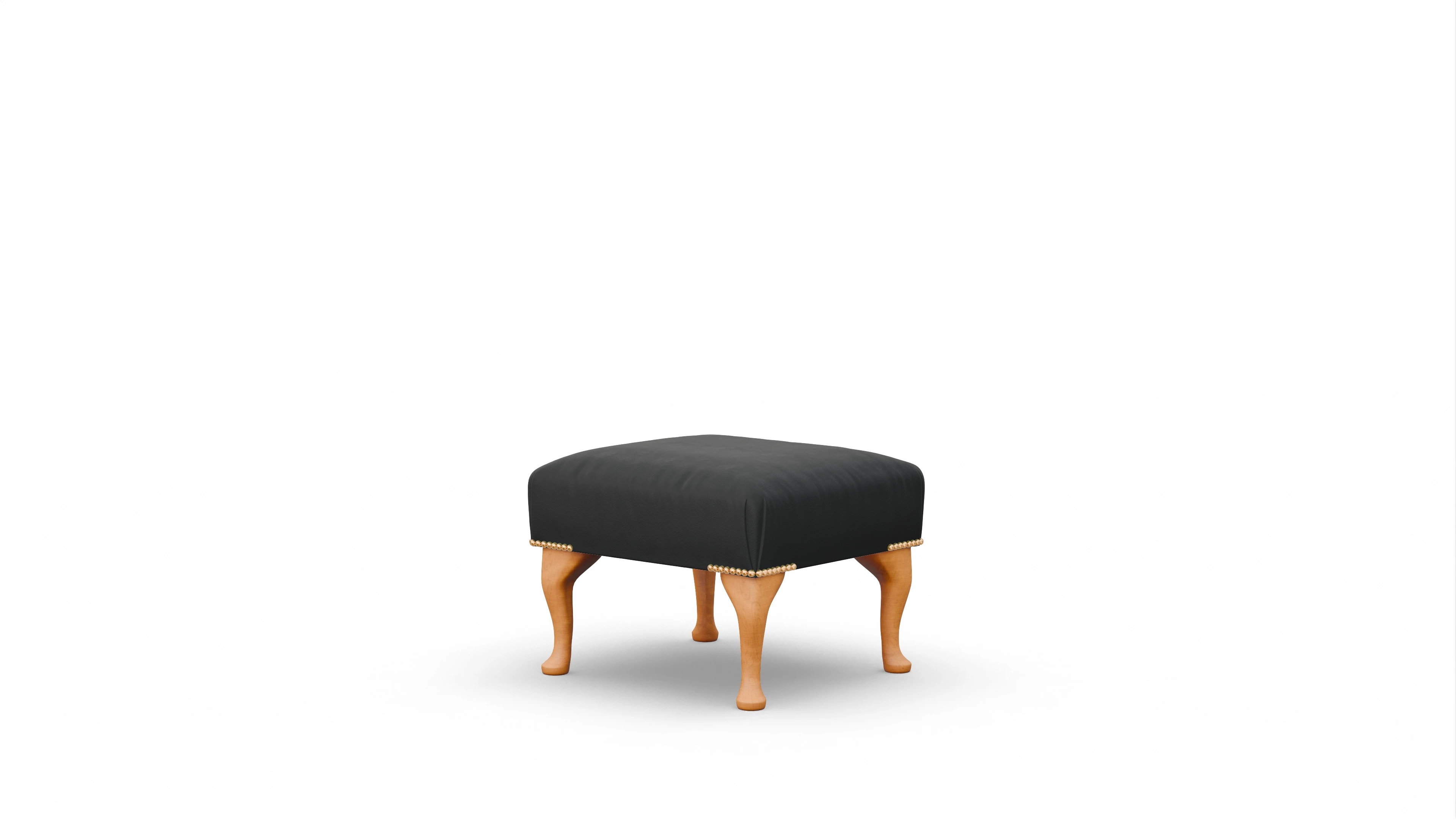 Ansicht des Produktes Webster Hocker in Leder schwarz