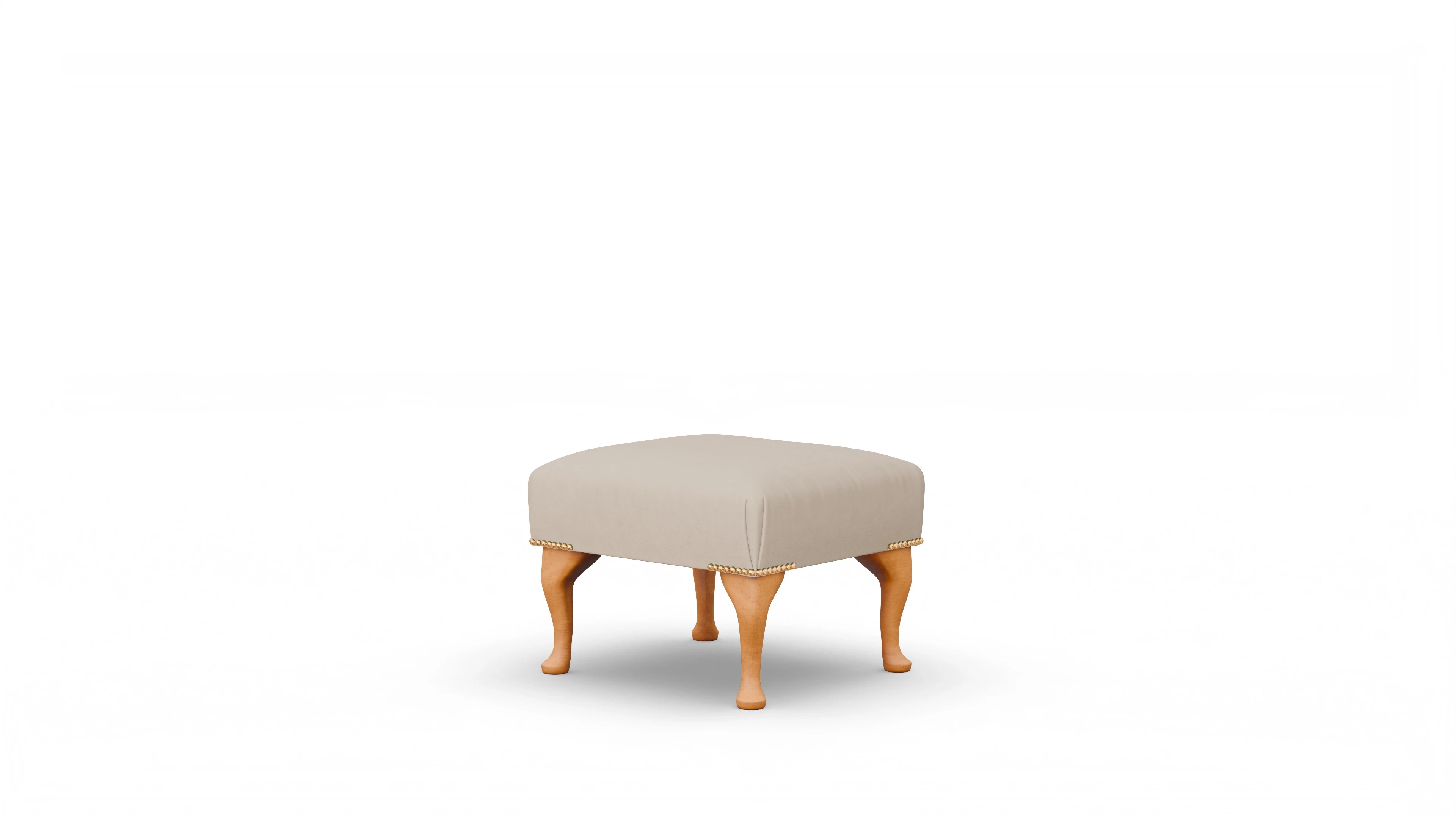 Lederhocker Webster Ansicht des Produktes Webster Hocker in Leder beige