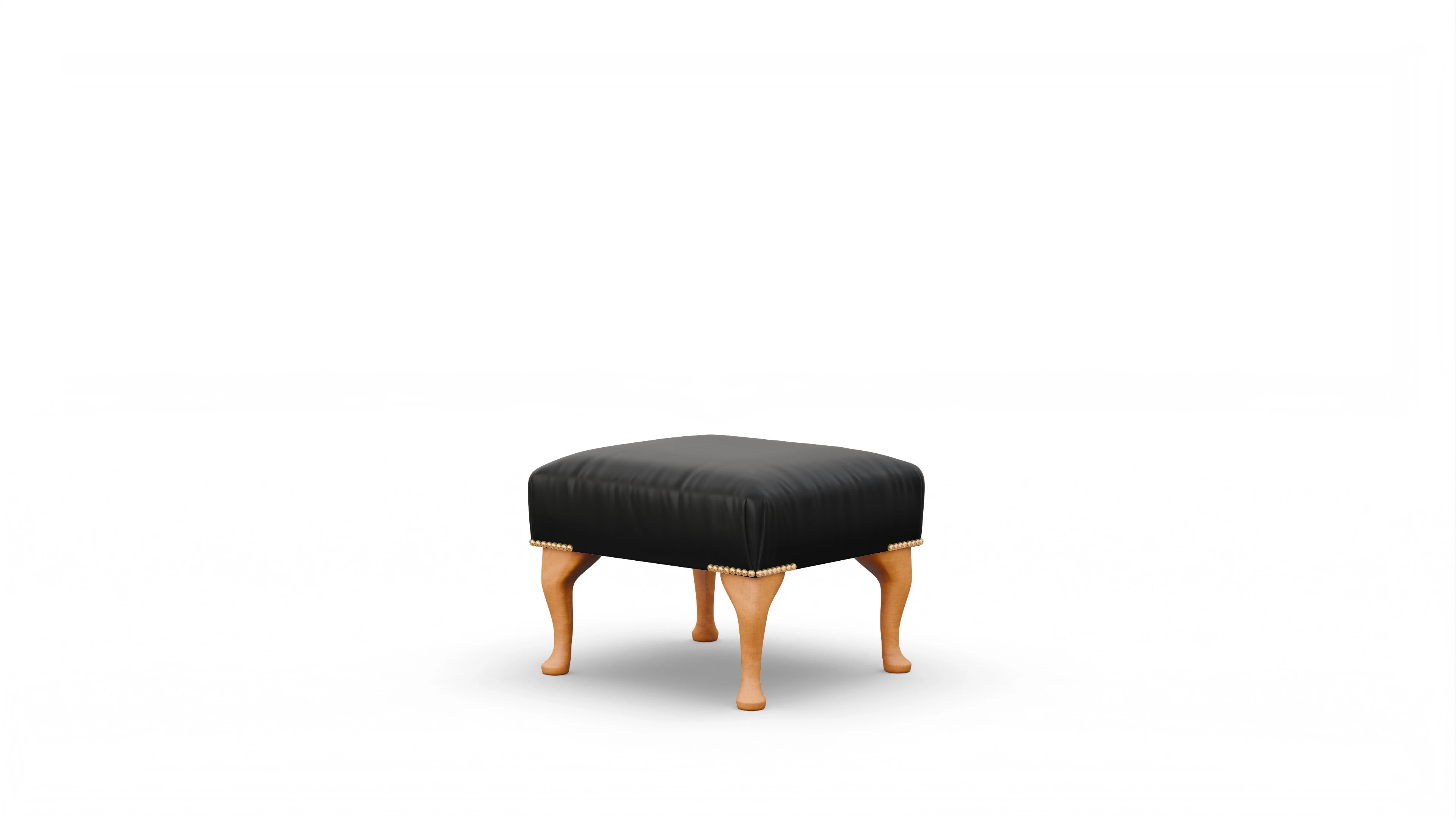 Lederhocker Webster Ansicht des Produktes Webster Hocker in Leder schwarz