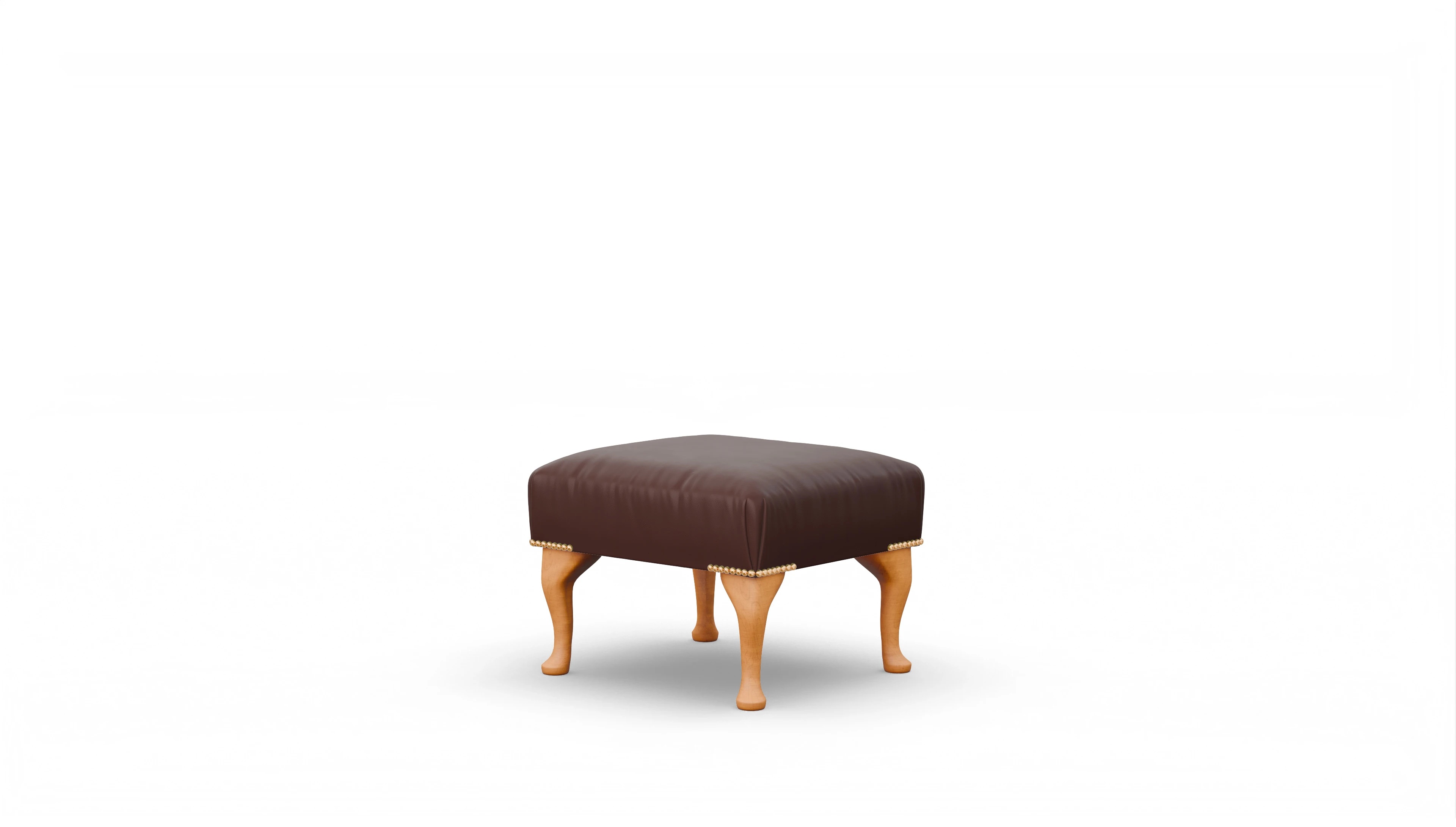 Ansicht des Produktes Webster Hocker in Leder braun