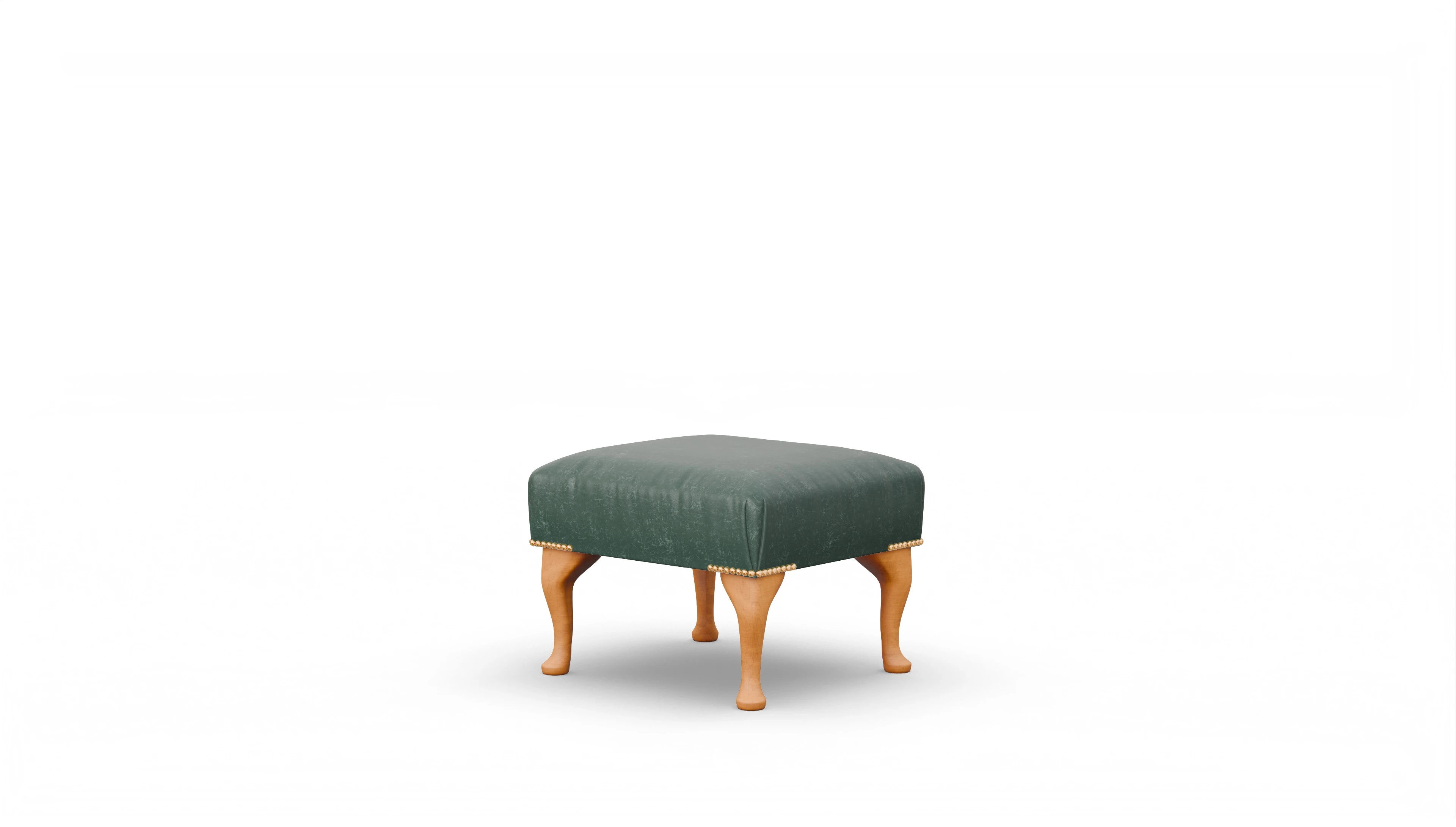 Ansicht des Produktes Webster Hocker in Leder grün