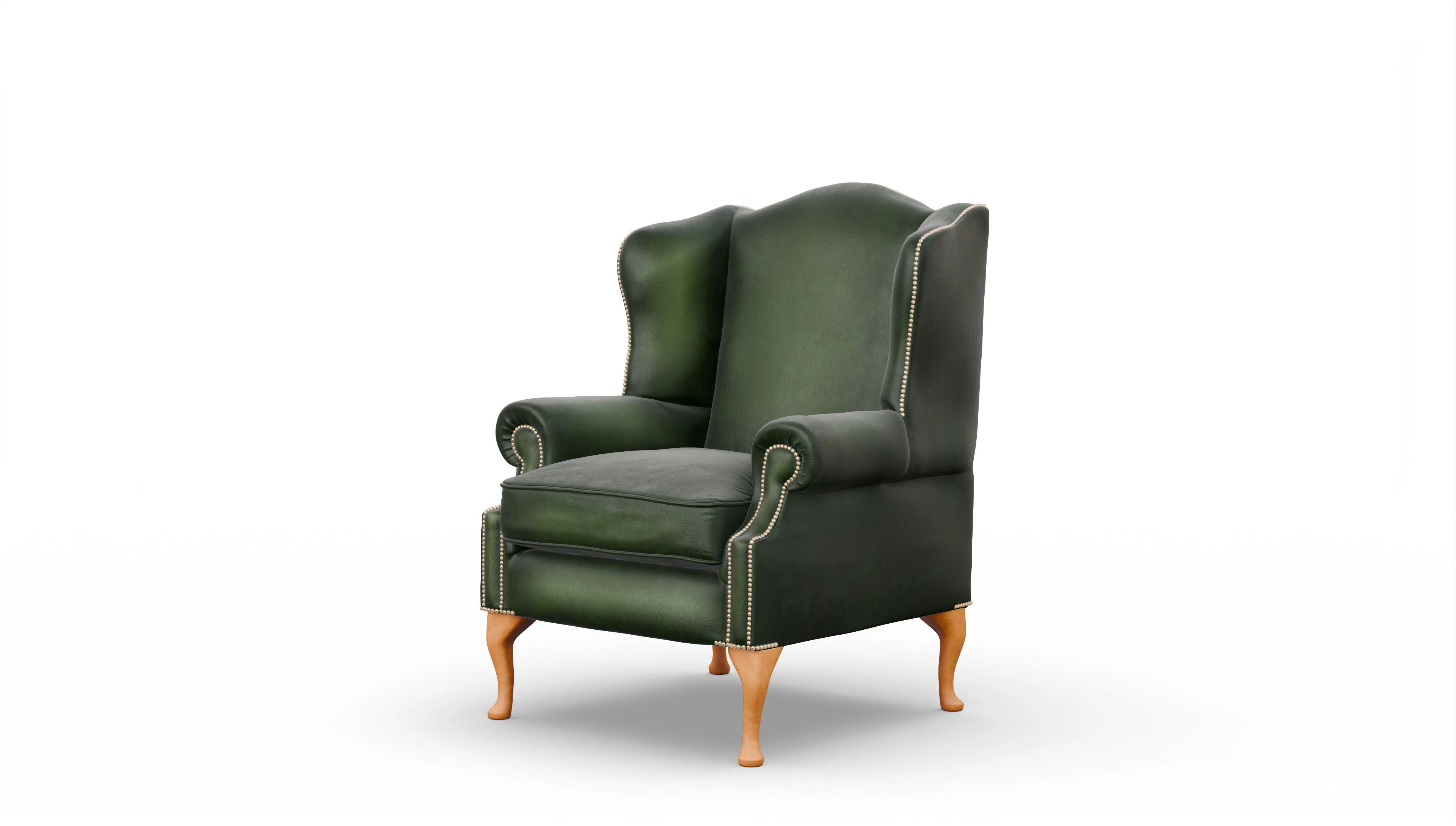 Ohrensessel Heywood Ansicht des Produktes Heywood Sessel in Leder grün