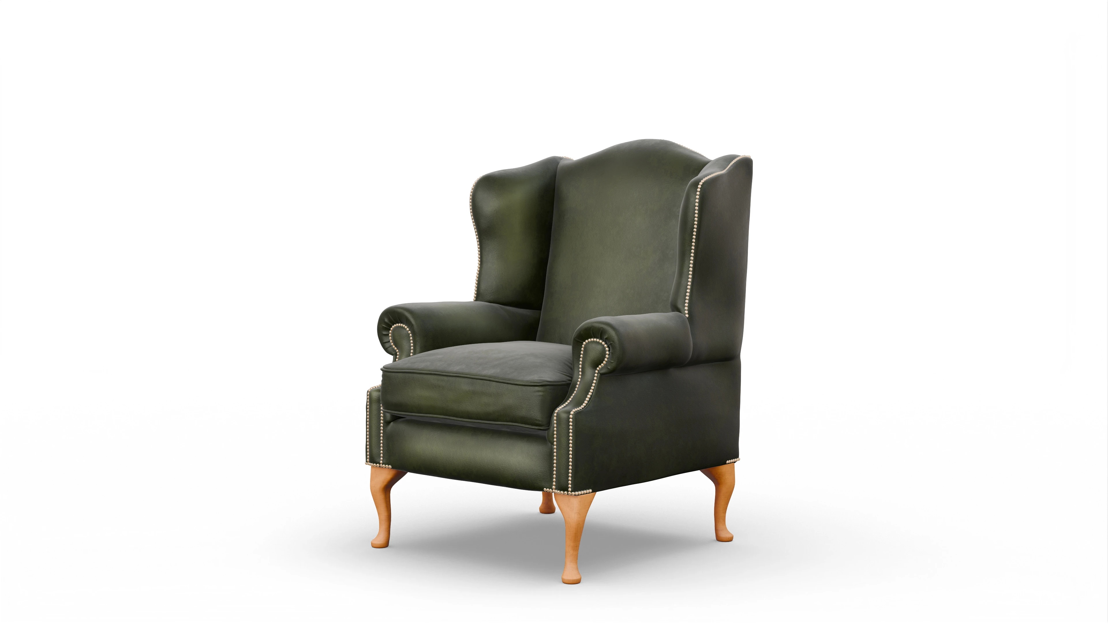 Ohrensessel Heywood Ansicht des Produktes Heywood Sessel in Leder grün