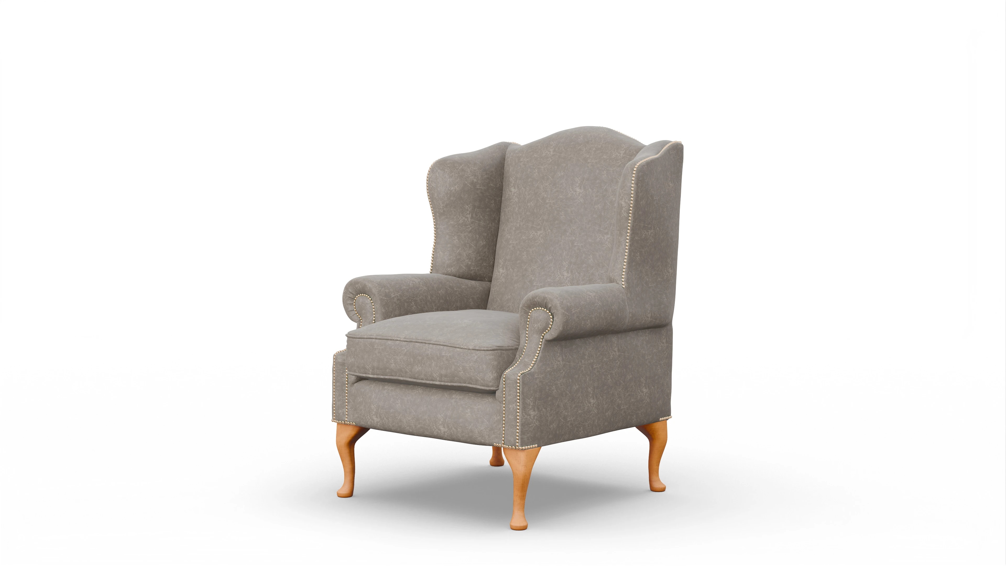 Ohrensessel Heywood Ansicht des Produktes Heywood Sessel in Leder grau