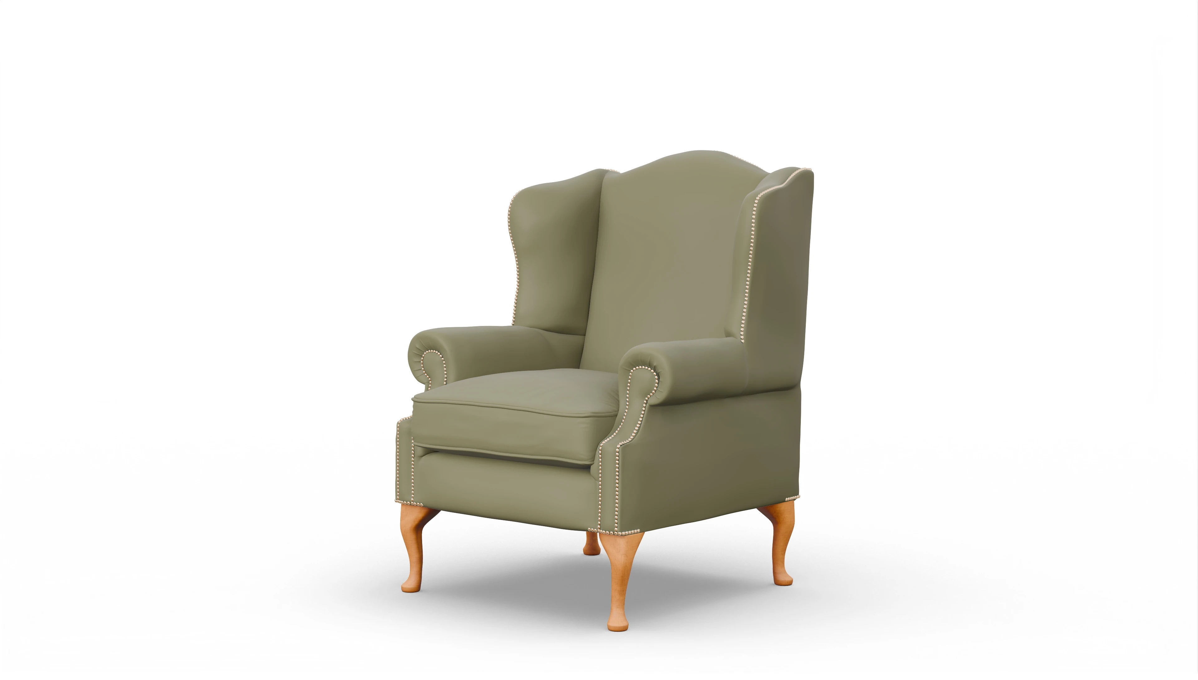 Ohrensessel Heywood Ansicht des Produktes Heywood Sessel in Leder grün