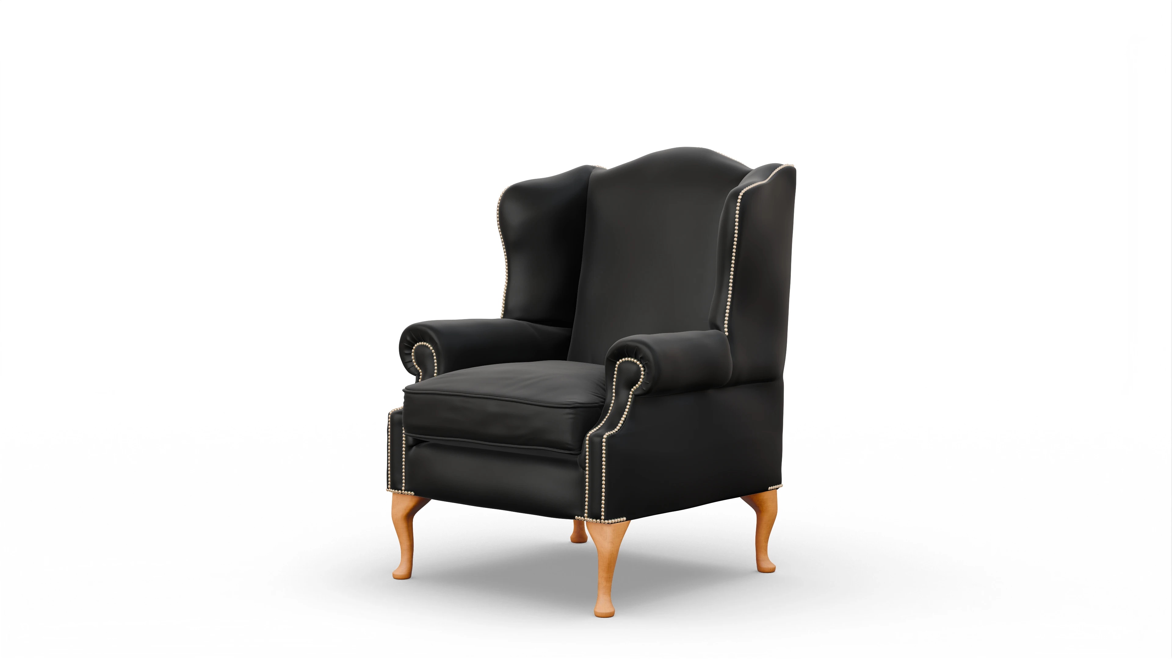 Ohrensessel Heywood Ansicht des Produktes Heywood Sessel in Leder schwarz