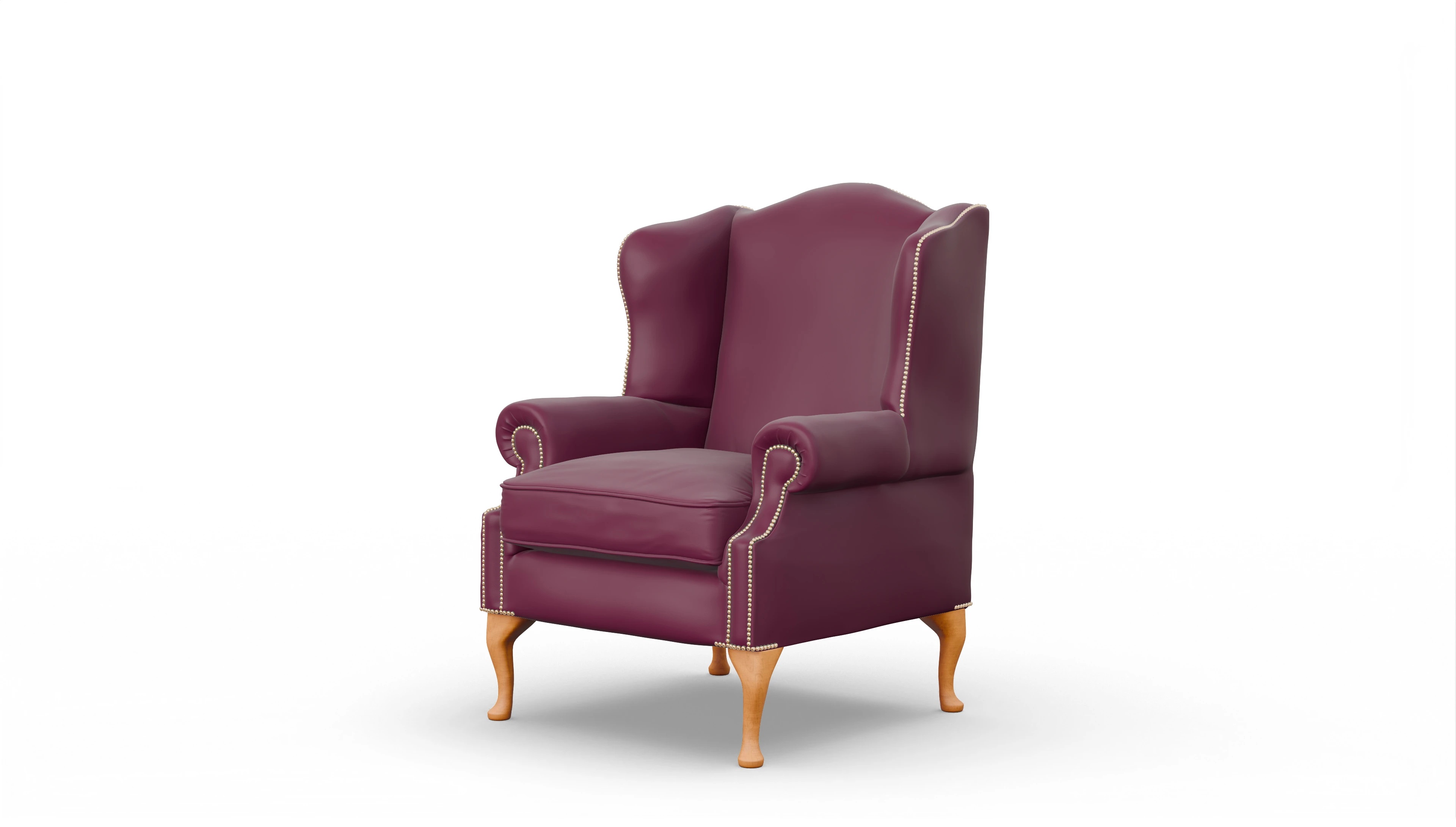 Ohrensessel Heywood Ansicht des Produktes Heywood Sessel in Leder rot