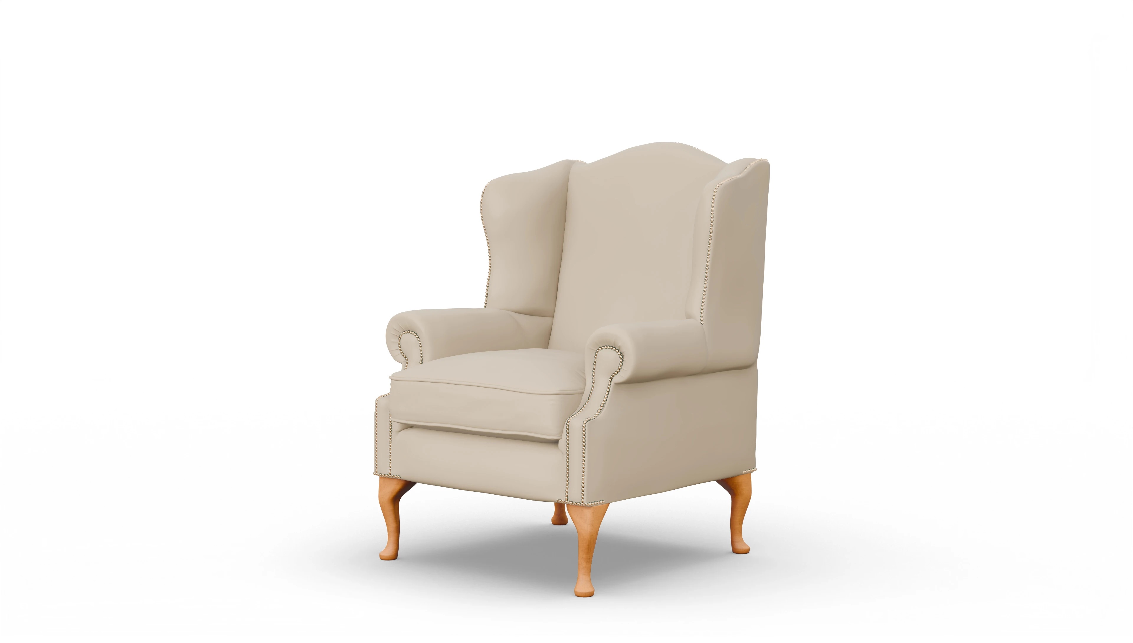Ohrensessel Heywood Ansicht des Produktes Heywood Sessel in Leder beige